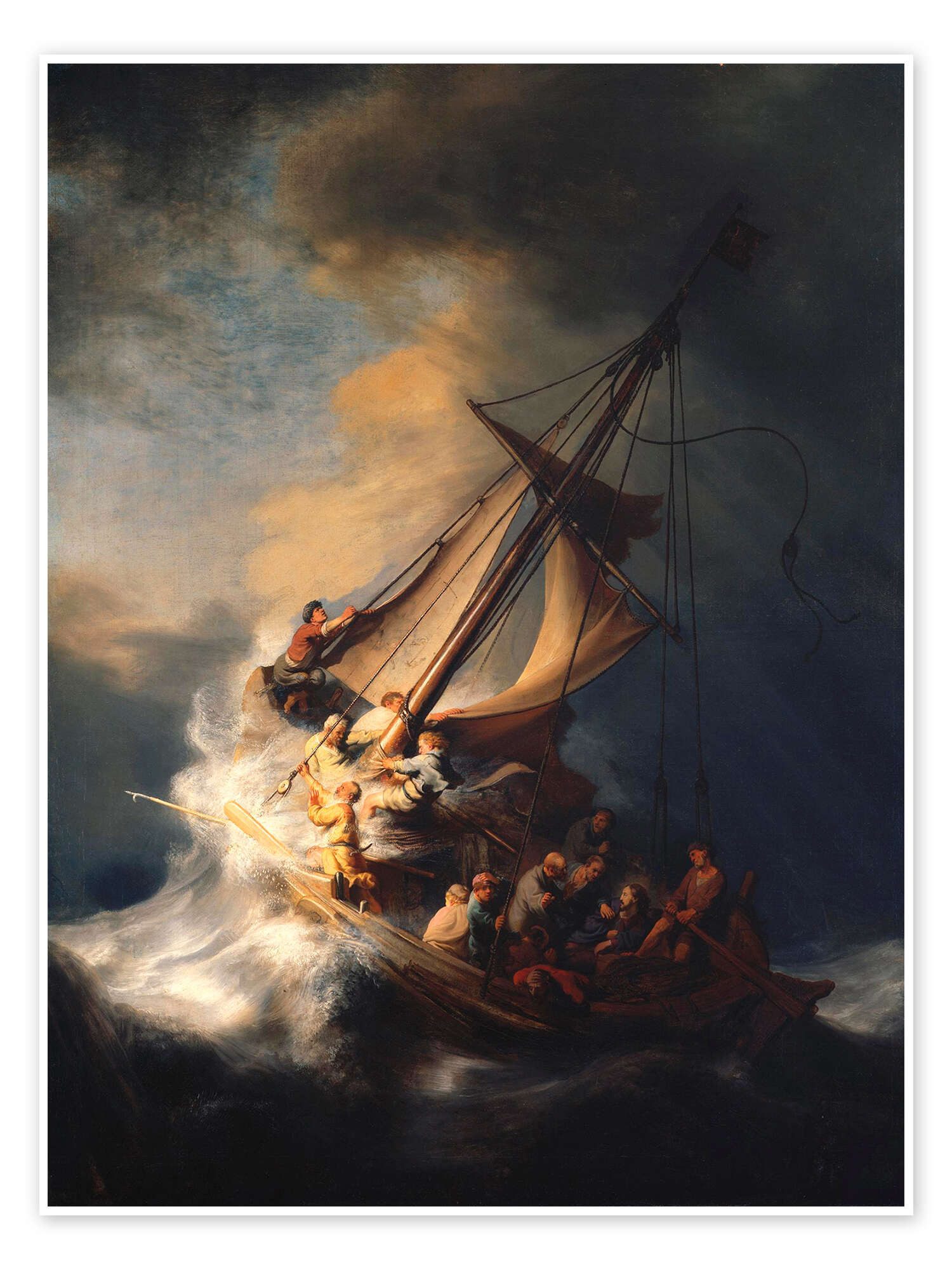 Posterlounge Wandbild Der Sturm auf dem See Genezareth, 1633, Rembrandt van Rijn, erhältlich als Poster, Leinwandbild, Wandsticker oder Acrylglasbild
