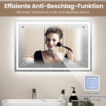 COSTWAY Badspiegel, Anti-Beschlag & Memory-Funktion, stufenlos einstellbar
