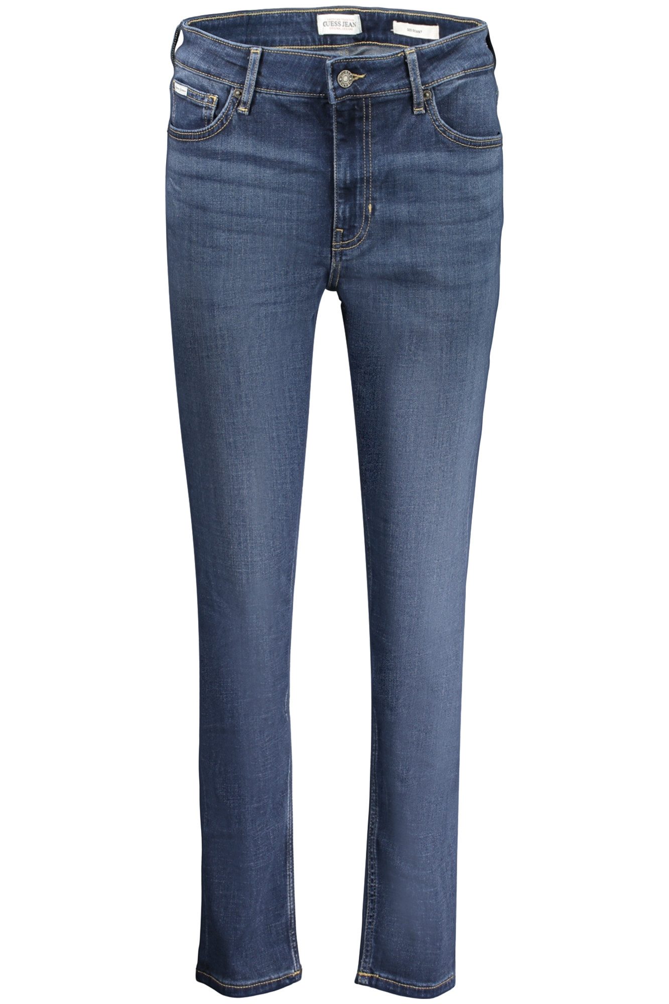 GUESS JEANS 5-Pocket-Jeans Stylische Damen-Jeans: Blaue Skinny Denim mit Logo und 5 Taschen