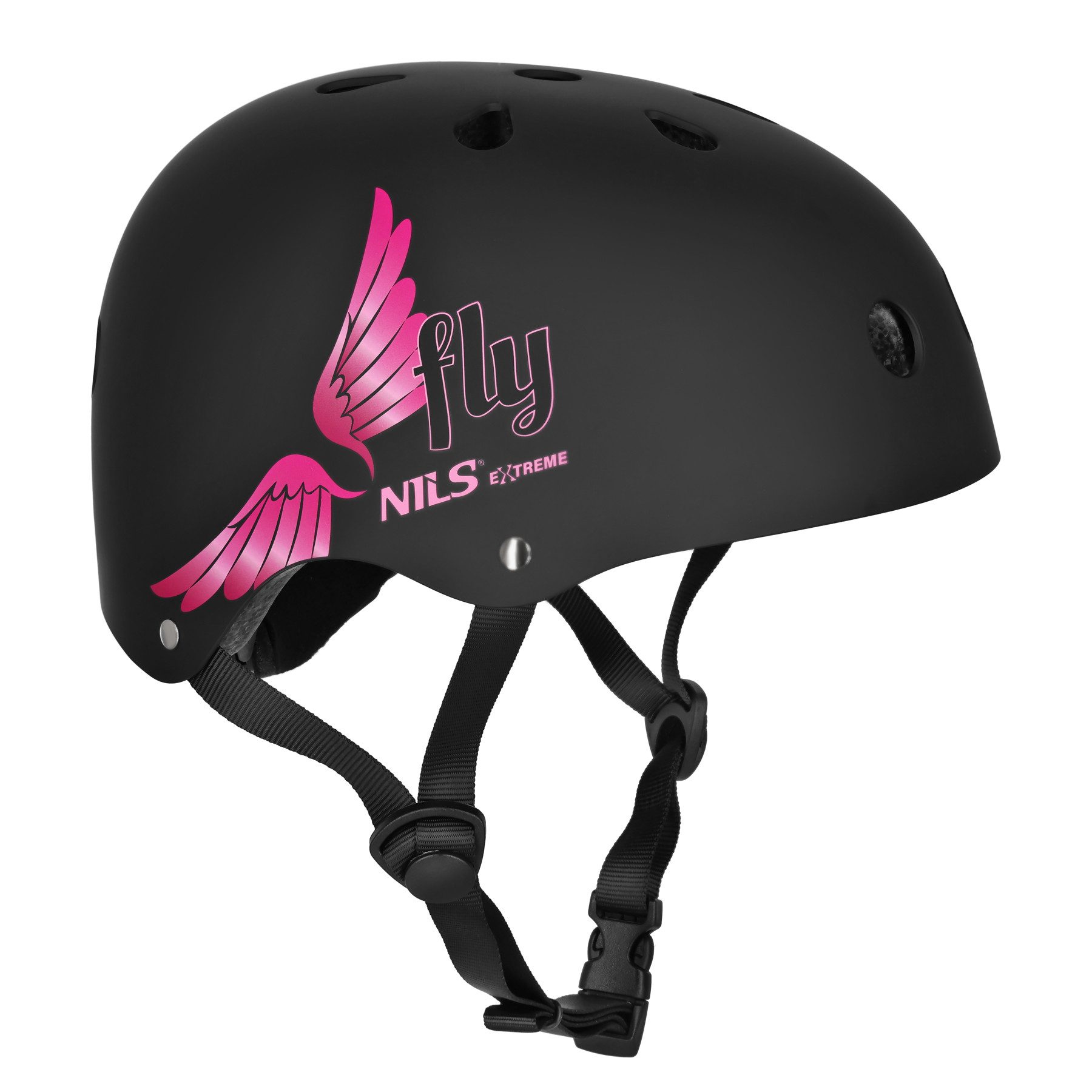NILS EXTREME Skatehelm MTW001 FLY HELM ROSA XS (48–52 cm) NILS EXTREME (Spar-Set, 1-tlg., 58-61 cm leicht), leicht, Out-mold, Drehrad-Verstellsystem, 11 Öffnungen