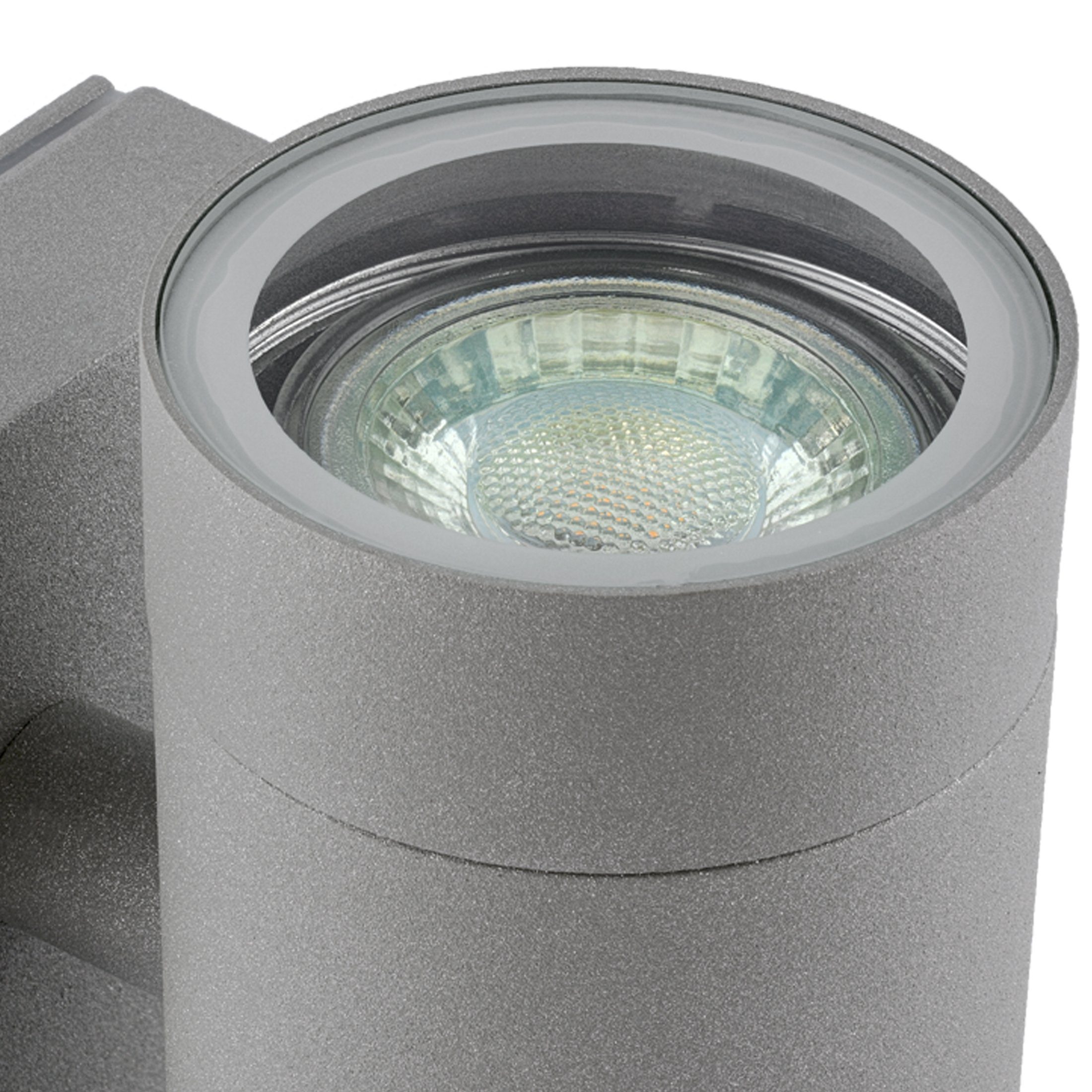 SSC-LUXon LED Monto mit rund & Down anthrazit Aufbaustrahler Neutralweiß 2x Wandleuchte LED in LED GU10, 3W Up