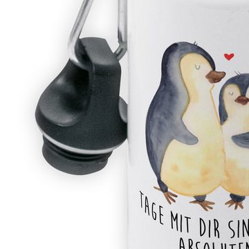 Mr. & Mrs. Panda Trinkflasche Pinguin umarmen - Weiß - Geschenk, Liebe, Seevogel, Jungs, Mädchen, T, Bruch- und auslaufsicher