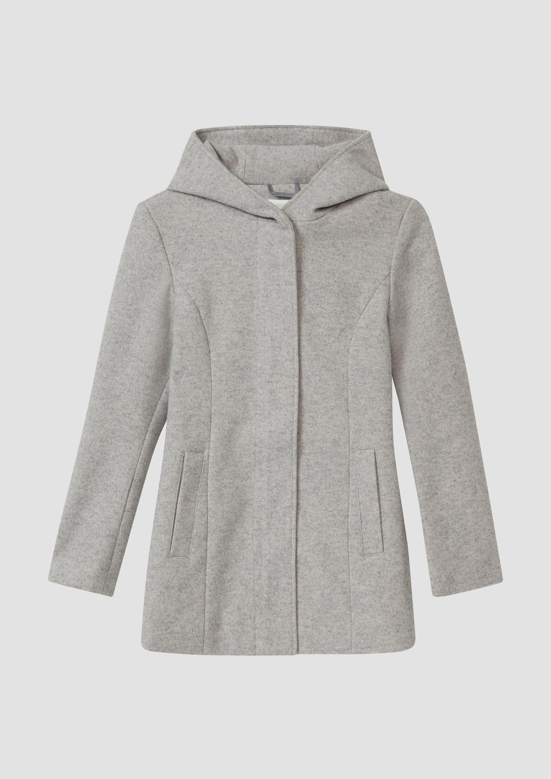 s.Oliver Outdoorjacke Outdoor-Mantel Webware-Mantel mit fixierter Kapuze un günstig online kaufen