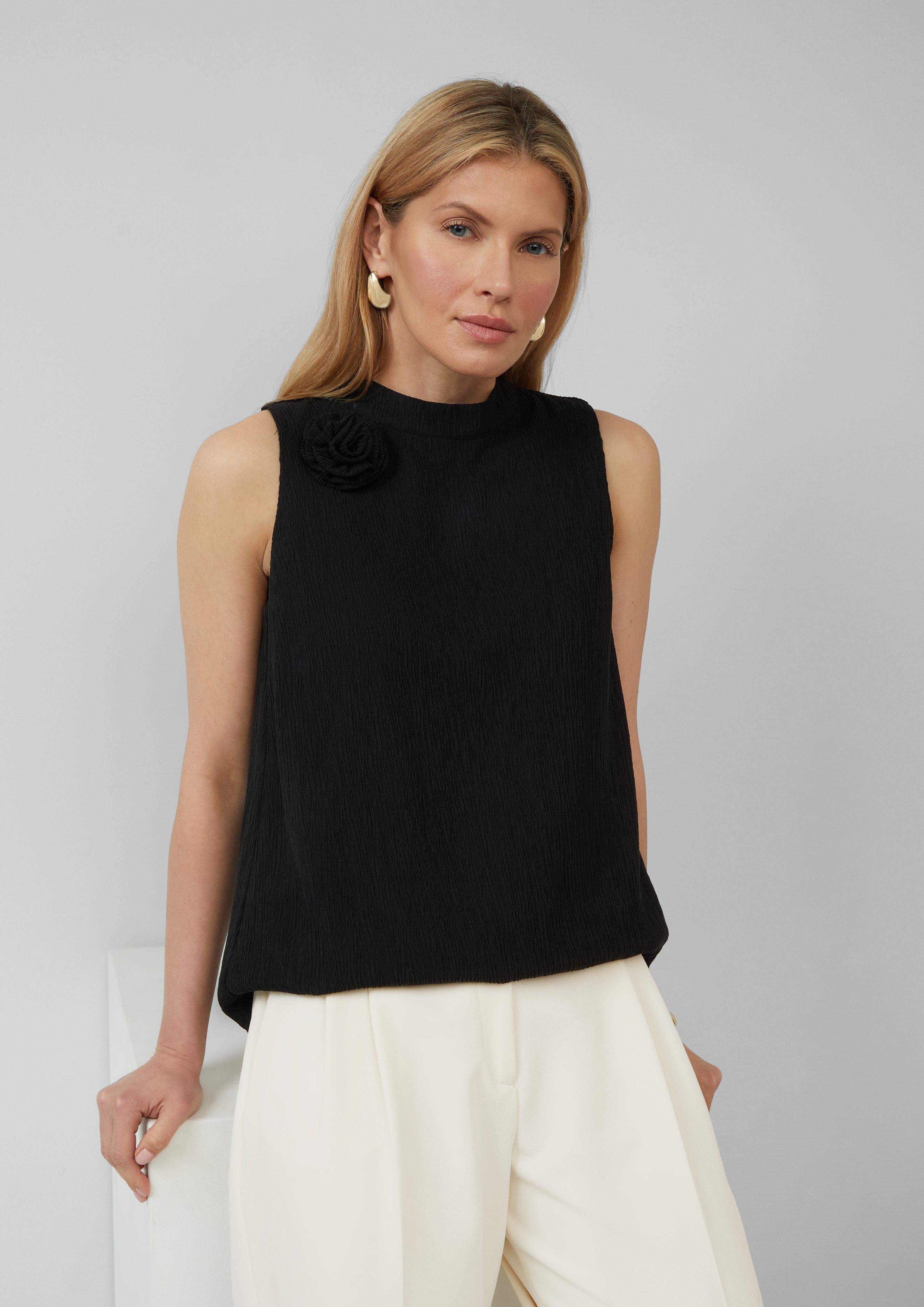 s.Oliver BLACK LABEL Blusentop Strukturiertes Blusentop günstig online kaufen