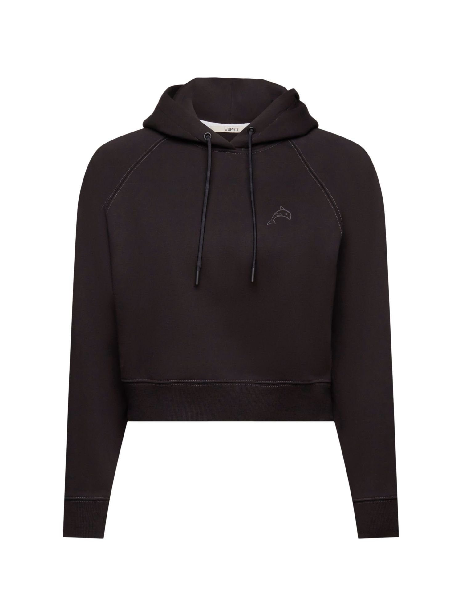 Esprit Sweatshirt Cropped-Hoodie mit Delfin-Logo (1-tlg)