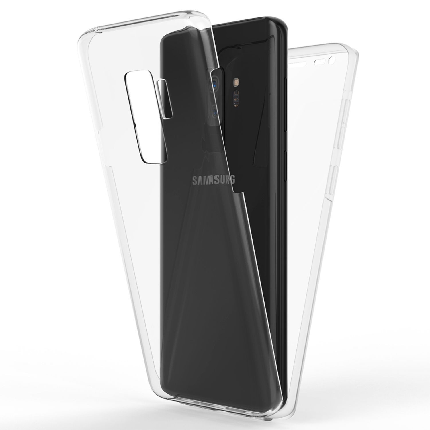 Nalia Smartphone-Hülle Samsung Galaxy S9 Plus 15,7 cm (6,2 Zoll), Klare 360 Grad Hülle / Rundumschutz / Transparent / Displayschutz Case