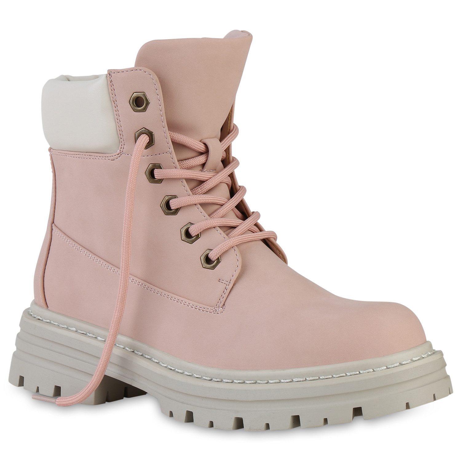 VAN HILL 840542 Stiefelette Damen Worker Boots Plateau Vorne Bequeme Outdoo günstig online kaufen