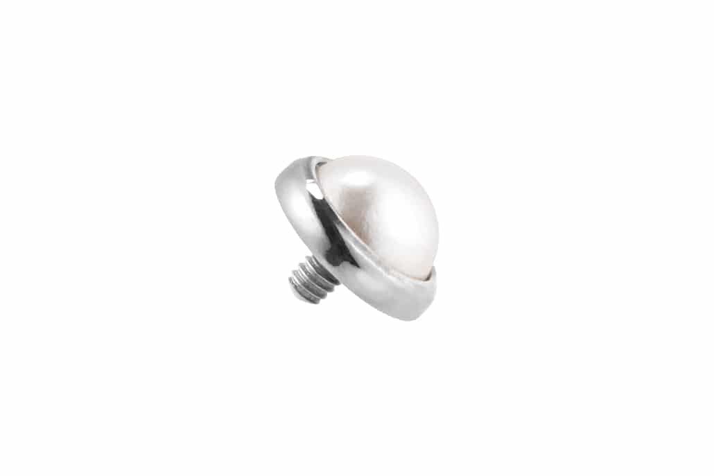 Piercing-Set Titan Dermal Anchor Aufsatz DISC + SYNTHETISCHE PERLE