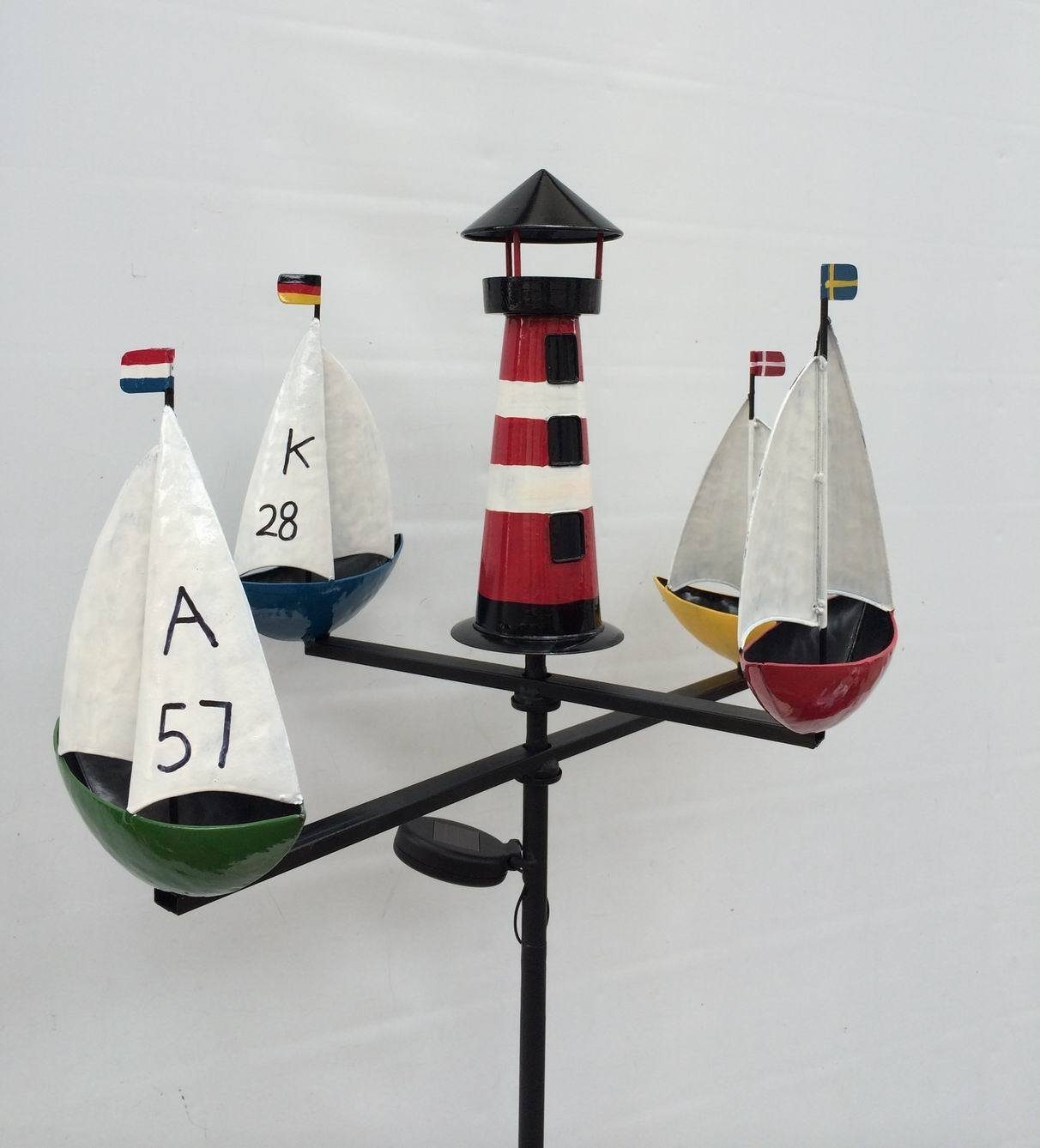 Jürgen Westerholt GmbH Windspiel Windspiel Schiffskarussell mit Leuchturm und Solarbeleuchtung