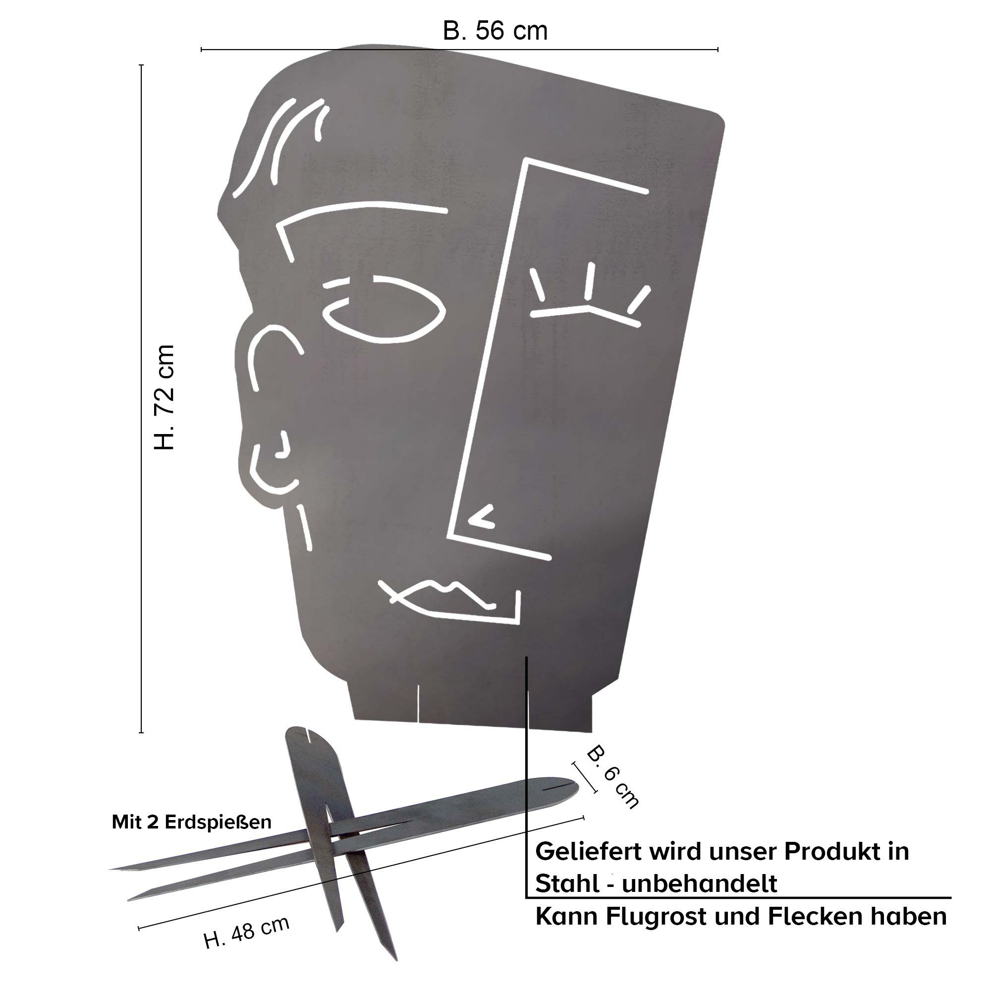 Mann Rost Gartenstecker Abstraktes Gesicht UNUS Stecker (1-St) GARDEN