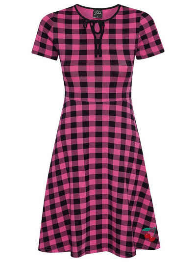 Pussy Deluxe A-Linien-Kleid Back to 1955 pink checkered