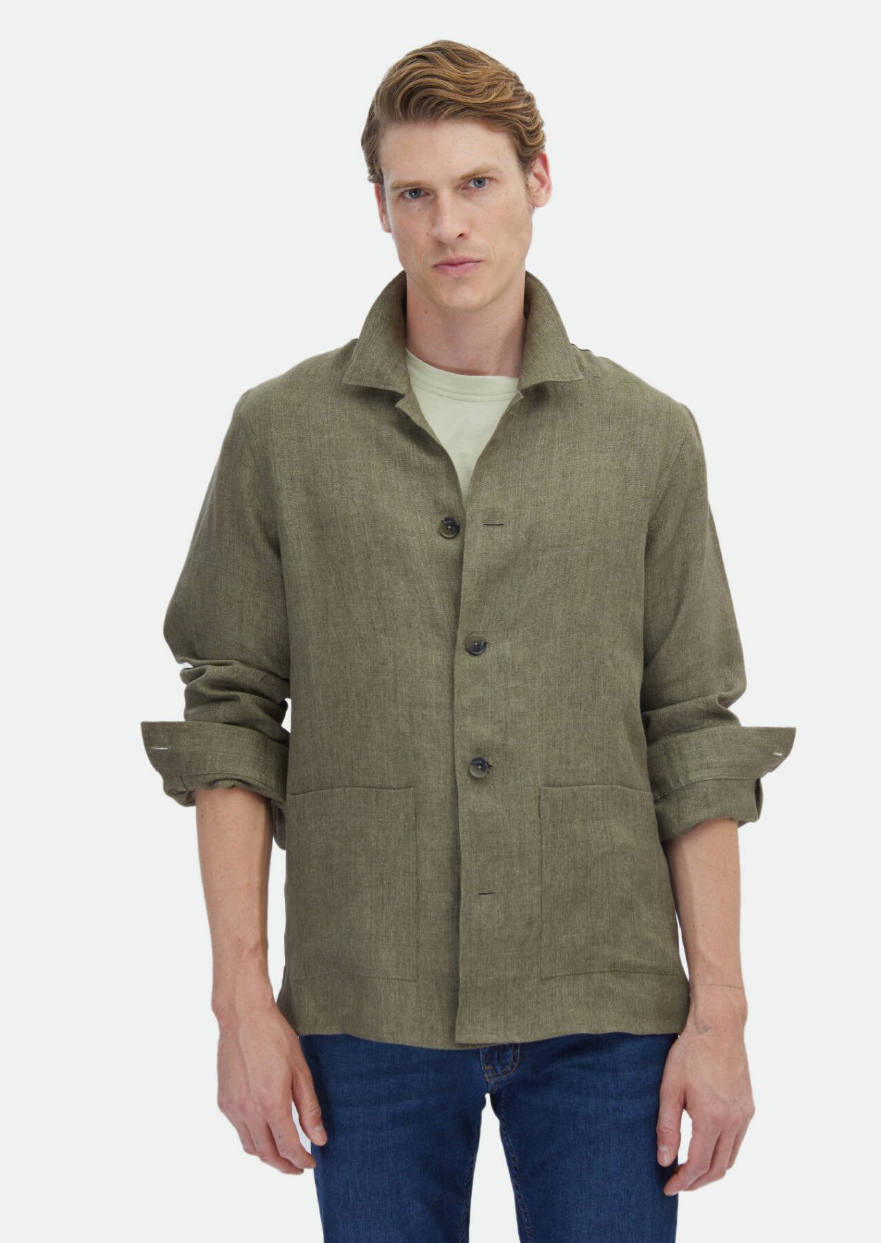 Langarmhemd Khaki Hemdjacke