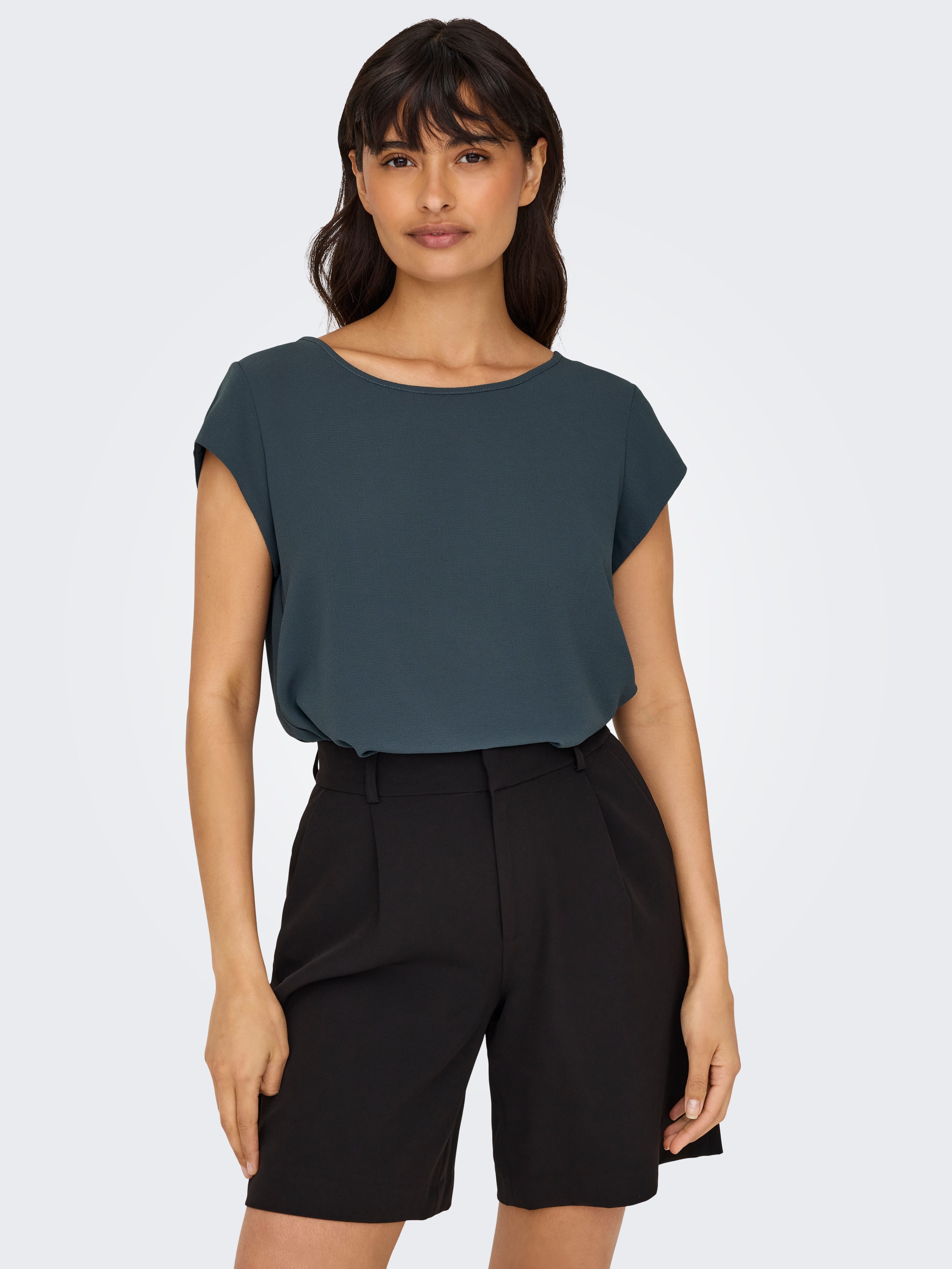 ONLY Kurzarmbluse ONLVIC – feminines Blusenshirt in lockerer Form regular f günstig online kaufen