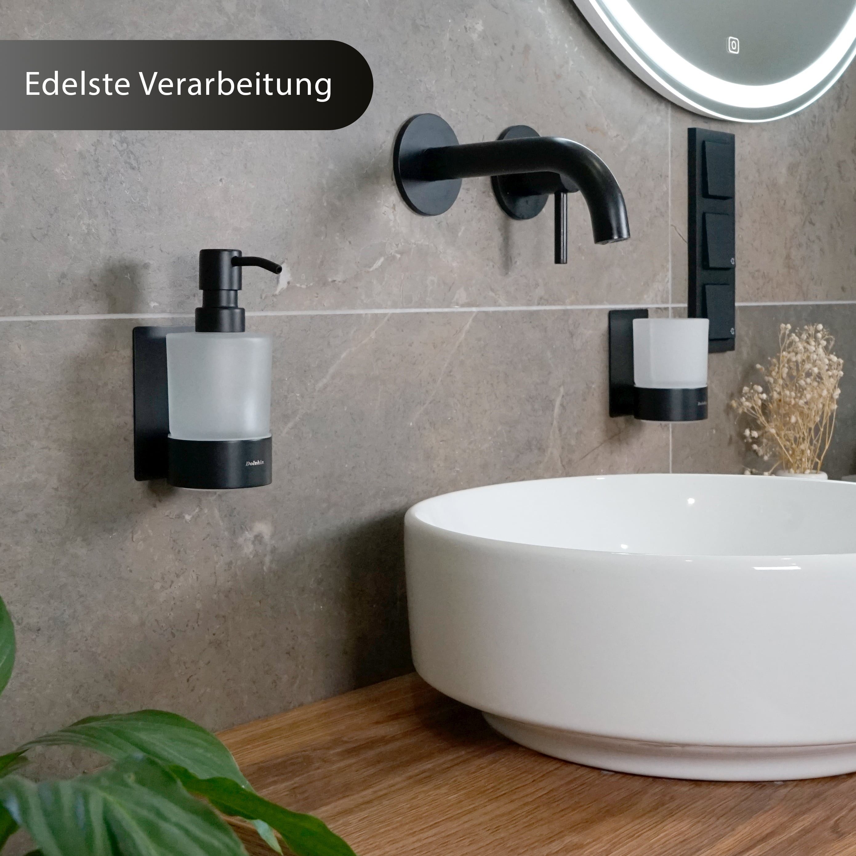 Dolvhin Seifenspender und Zahnputzbecher Set, Glas Handseifenspender & Zahn günstig online kaufen