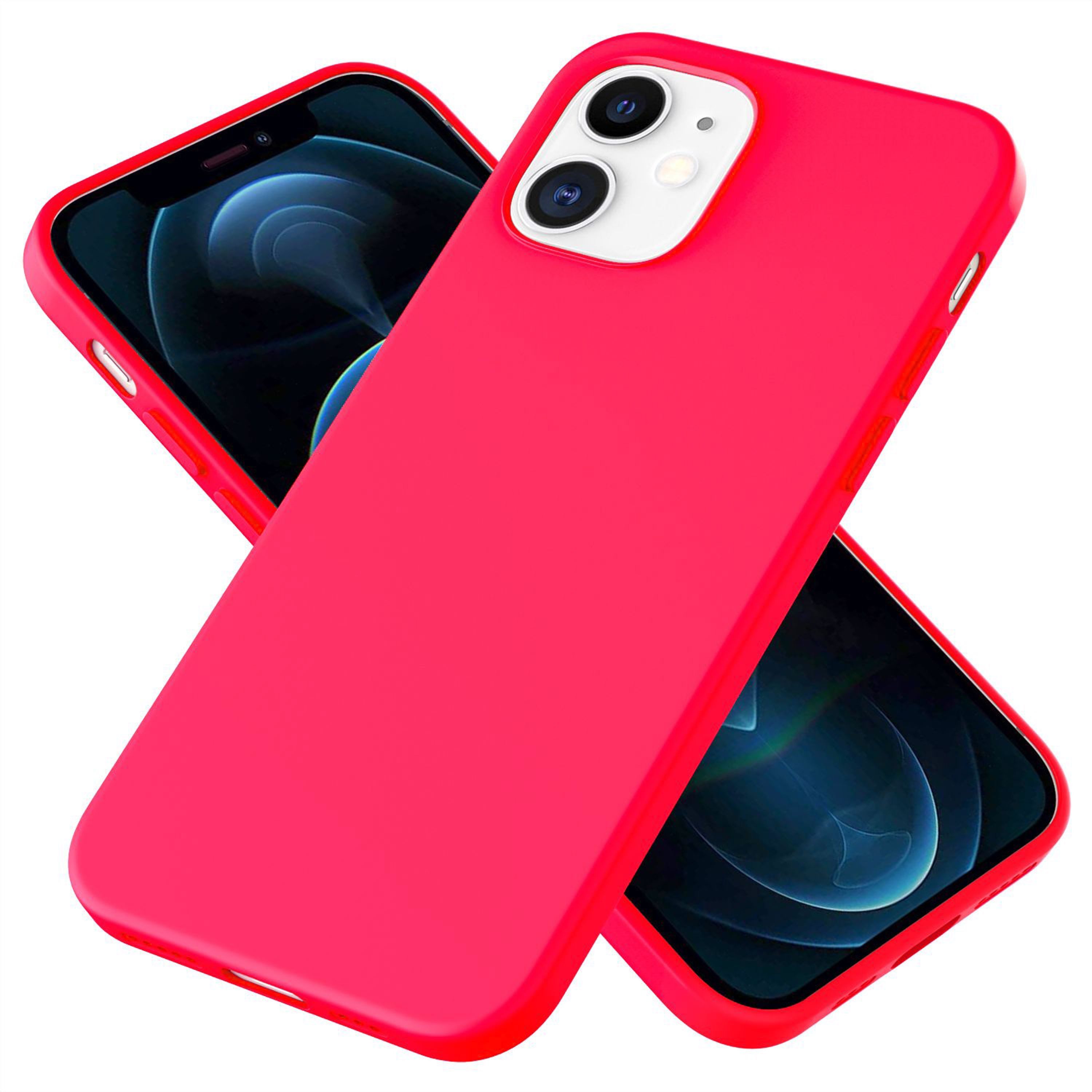 Nalia Smartphone-Hülle Apple iPhone 12 Apple iPhone 12 Pro 15,5 cm (6,1 Zoll), Silikon Hülle mit stabilem Kern / Schmutzresistent / Innen Mikrofliess