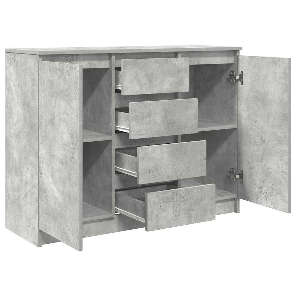 vidaXL Sideboard Sideboard mit Schubladen Betongrau 100,5x35x76 cm Holzwerkstoff (1 St) – Bild 5 von 5