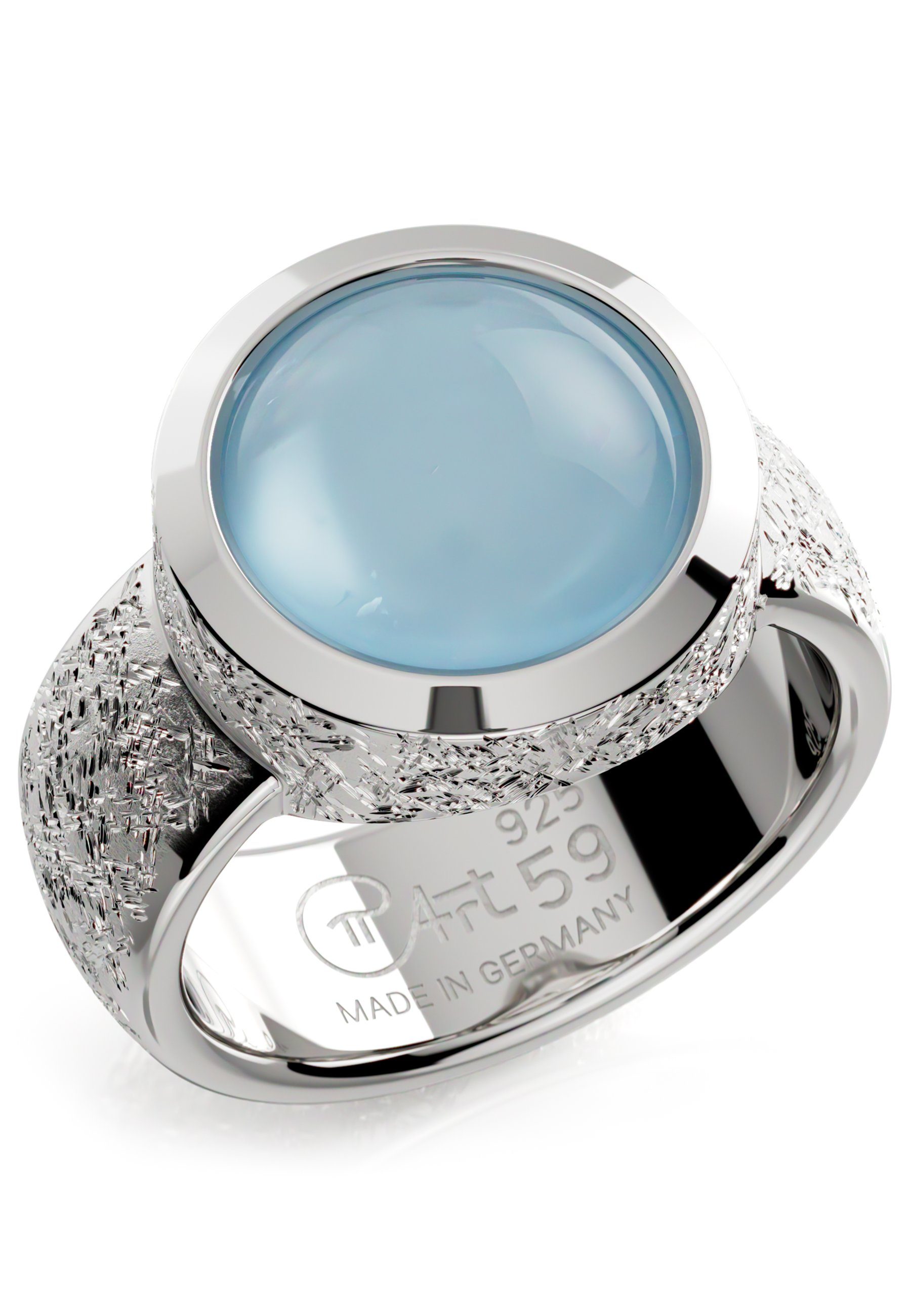 925 Silber Echter - Edelstein 5,5ct Silberring blau Sterling PiArt - AQUAMARIN