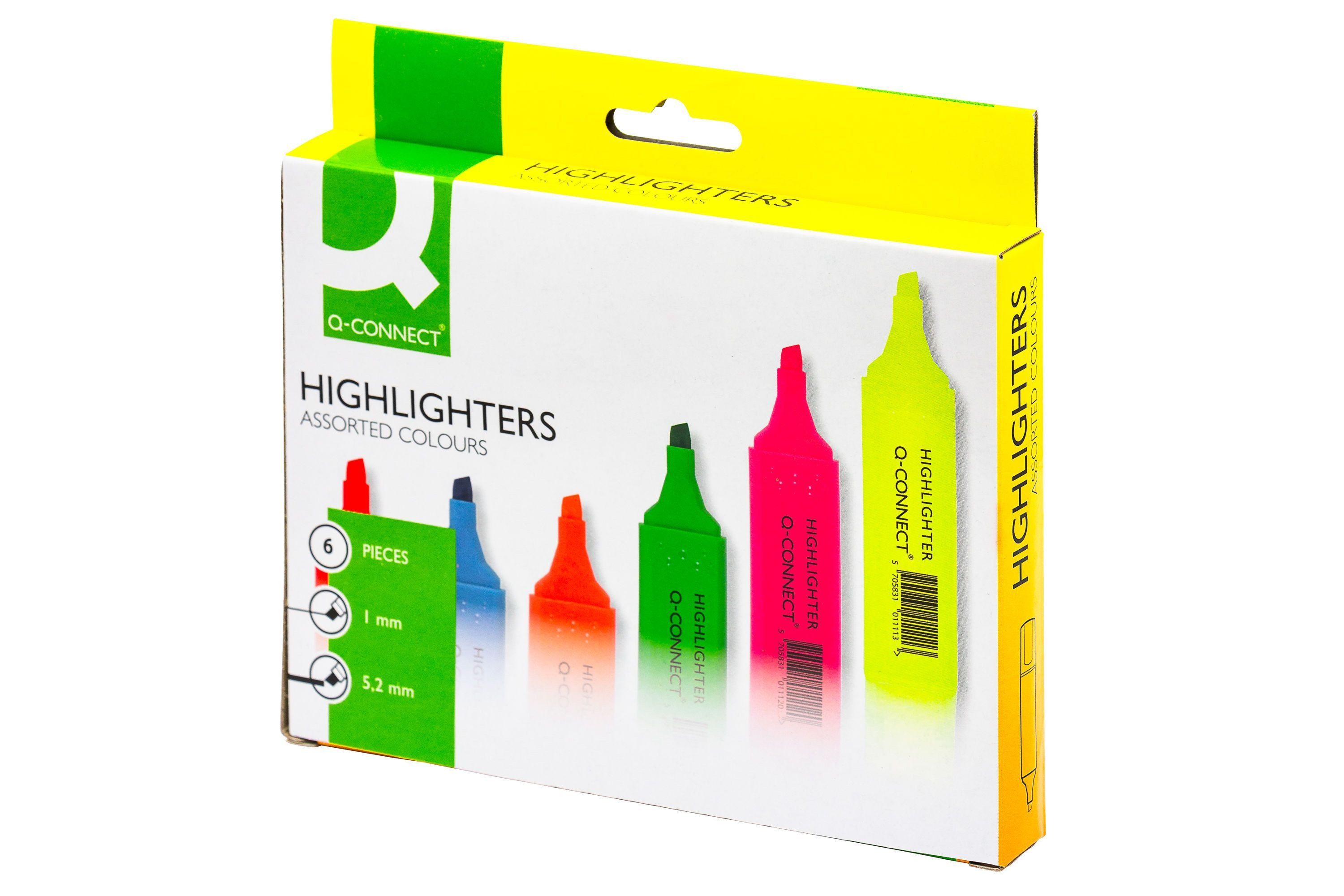 Q-Connect Marker Q-Connect® KF01909 Textmarker - ca. 2 - 5 mm, 6-er Pack