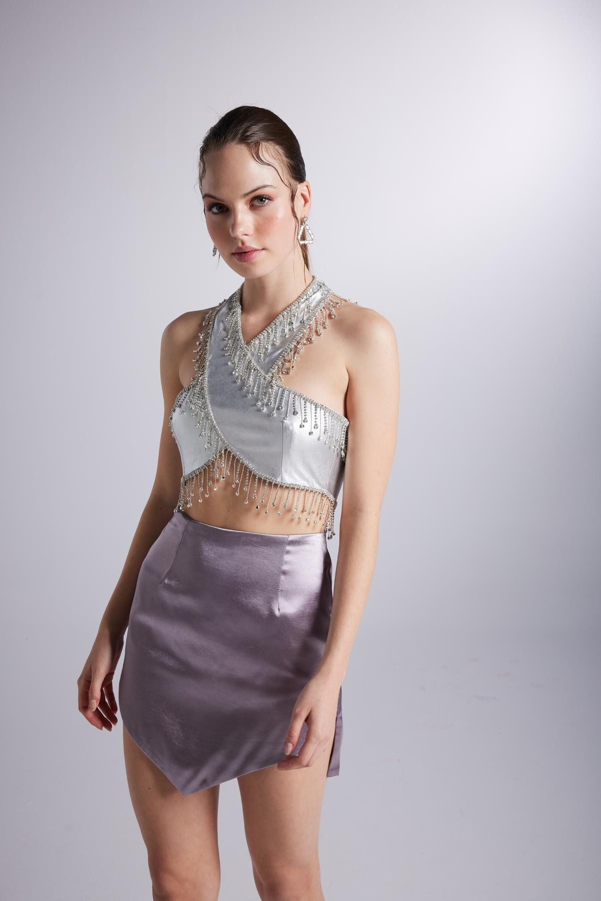 Blusentop Handgemachte Bluse mit Akzenten
