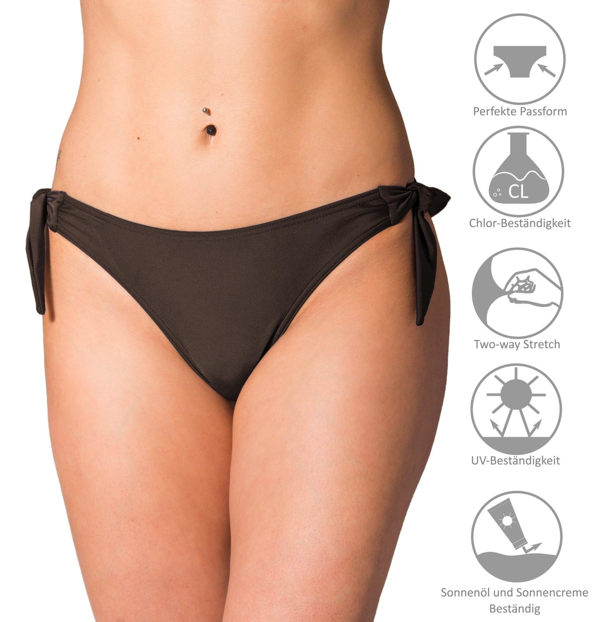 Aquarti Bikini-Hose Aquarti Damen Tanga Bikinihose Seitlich Gebunden Brazilian