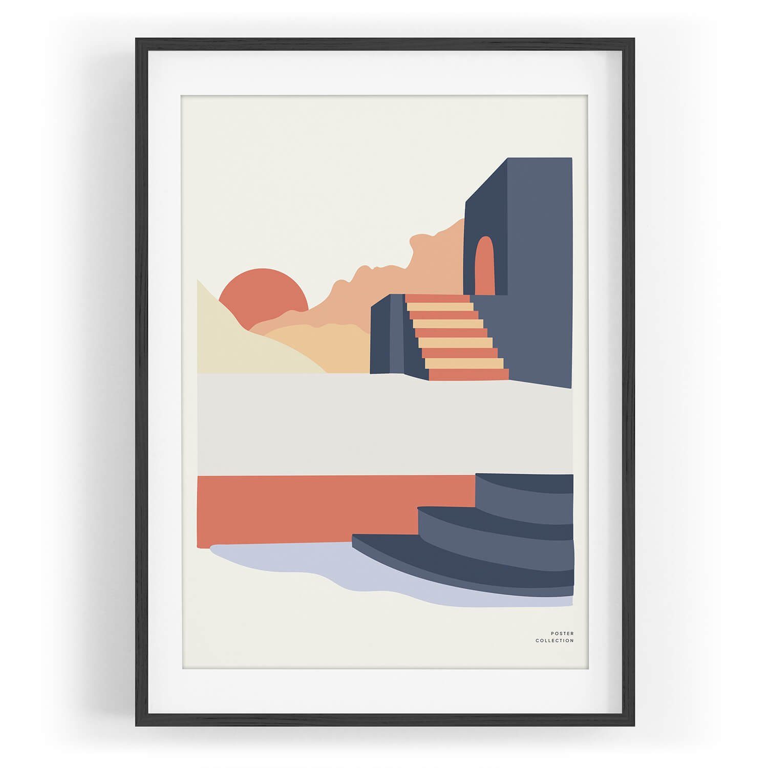 Sinus Art Wandbild Grafik Dekorativ Modern Minimal Landschaft Haus. € 35,00