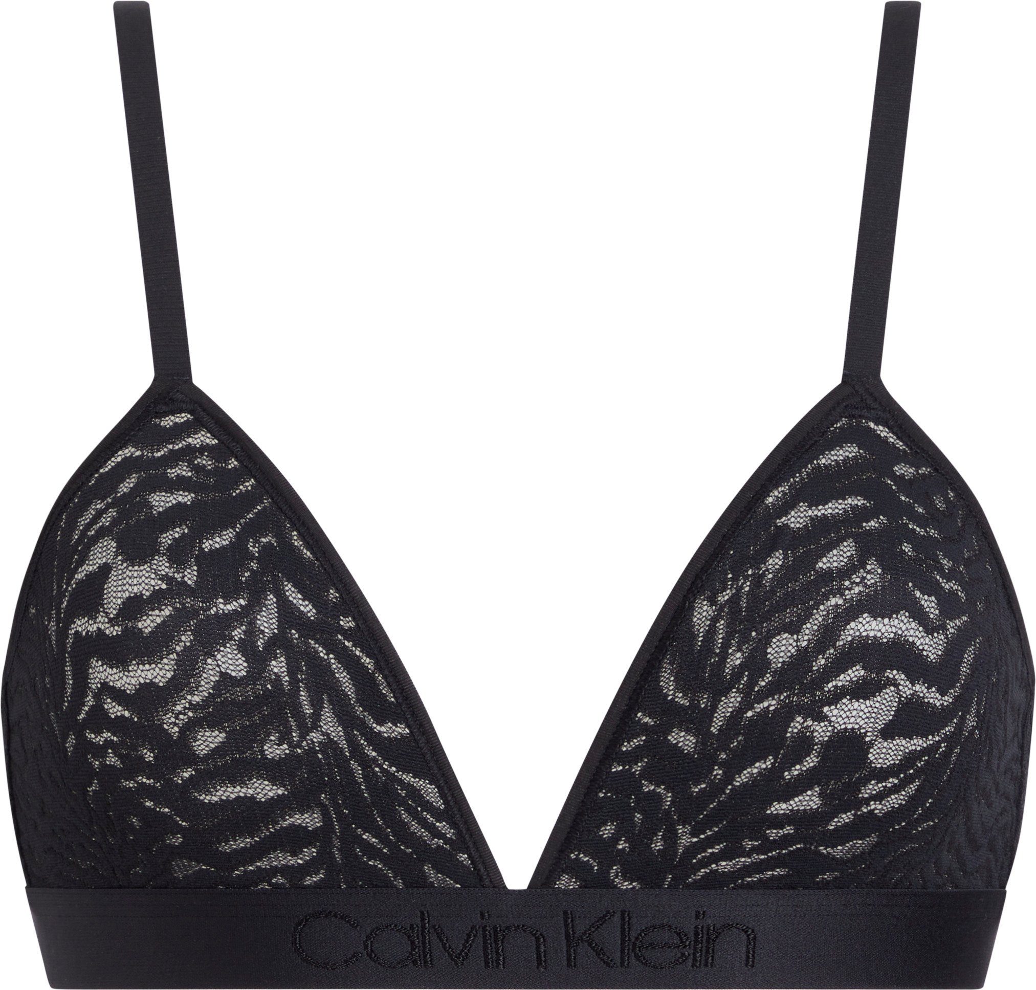 Calvin Klein Underwear Triangel-BH UNLINED schwarz CK-Logostickerei mit TRIANGLE