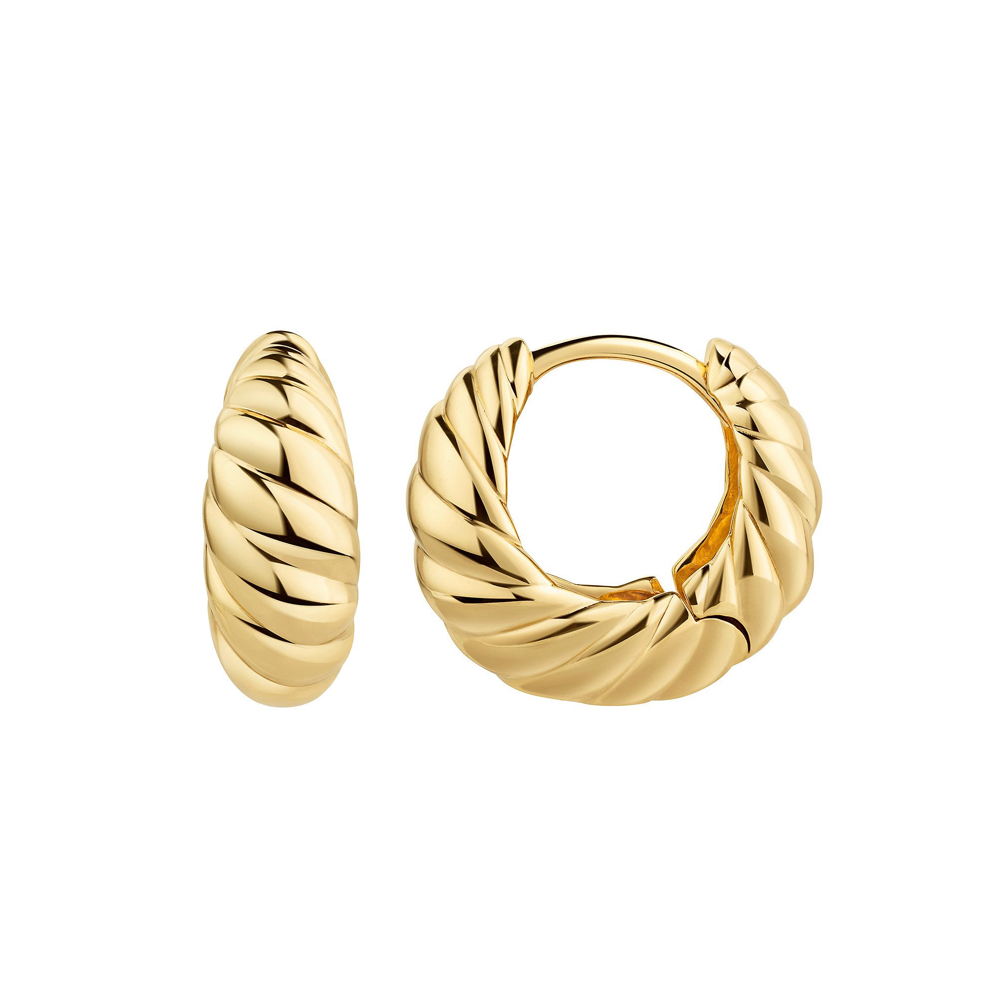 Firetti Paar Creolen Schmuck Geschenk Silber 925 Ohrschmuck Ohrringe gedrehte Optik