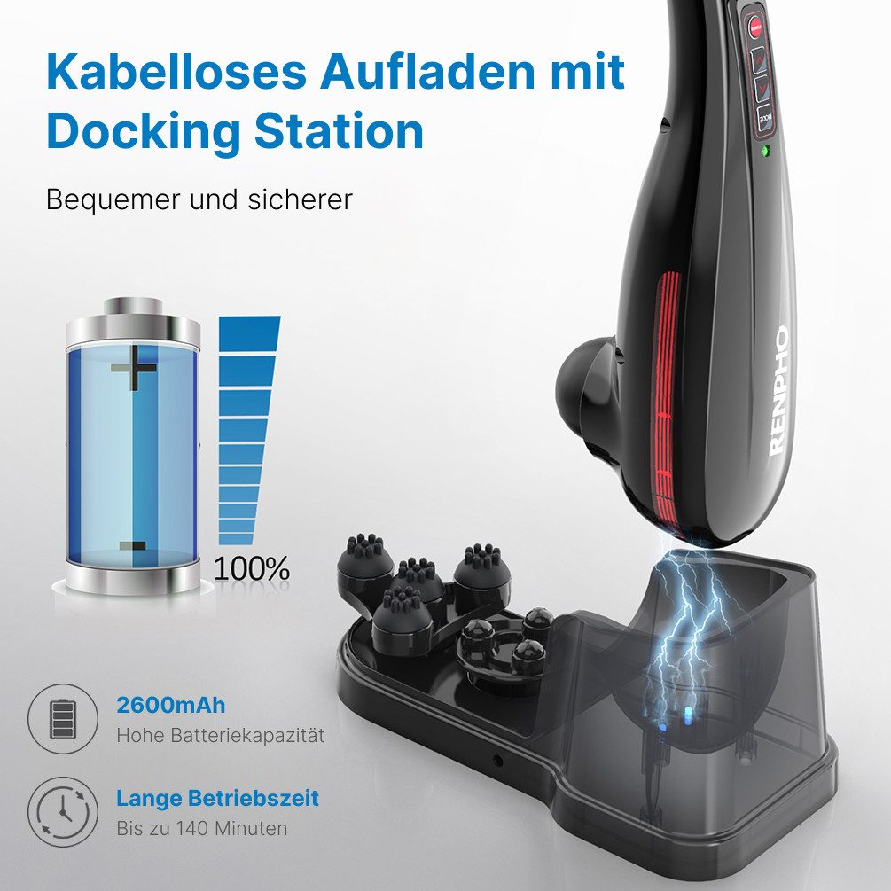 RENPHO Massagegerät Kabelloses tragbares Massagegerät, Tiefengewebsmassage zur Ganzkörperentspannung – Bild 5 von 5