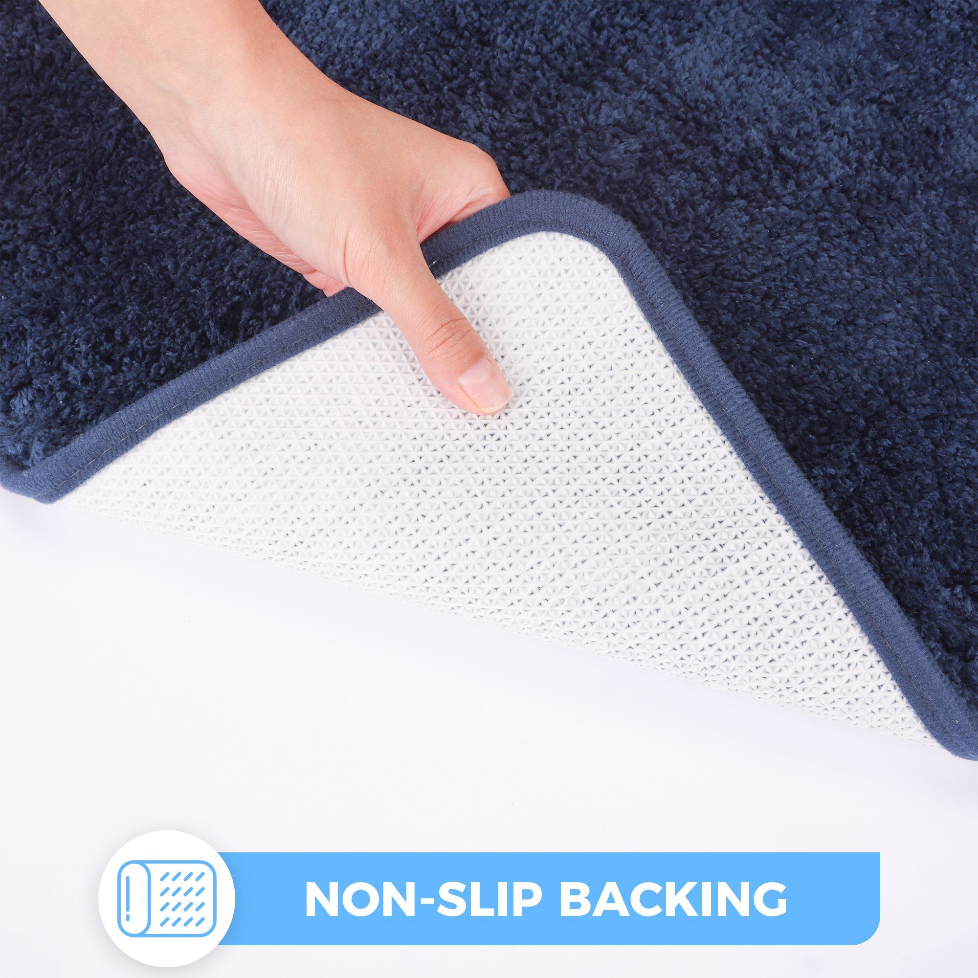 Sentidos Badematte badteppich rutschfest Eleganter Badezimmerteppich, Höhe 20 mm, Polyester, WC Ausschnitt, badematten badläufer badgarnitur badteppiche teppich – Bild 5 von 5