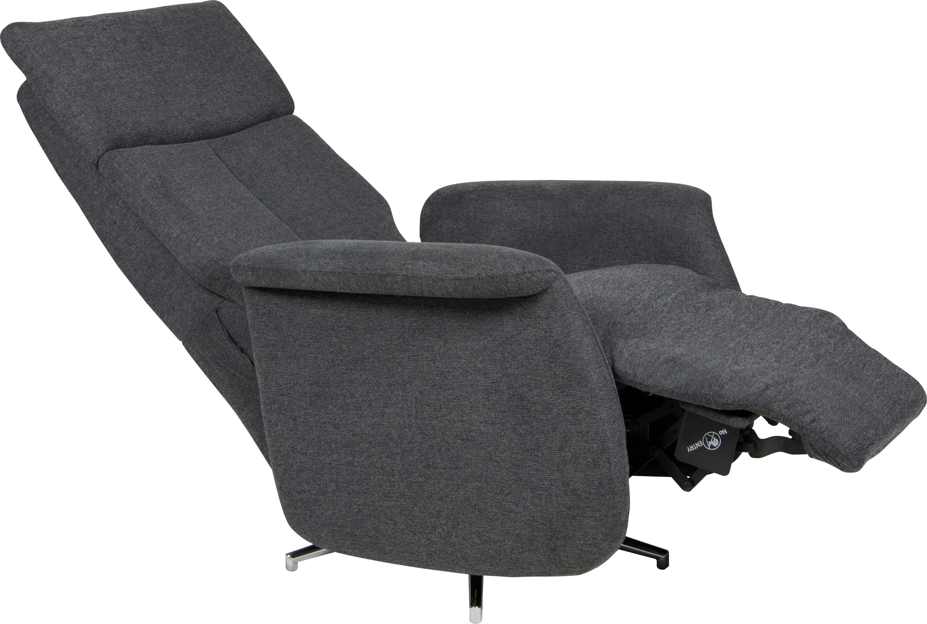 Duo Collection TV-Sessel Thompson mit und Stahlwellenunterfederung, Einstellung mit Taschenfederkern Grad 360 drehbar Relaxfunktion, stufenloser der Rückenlehne