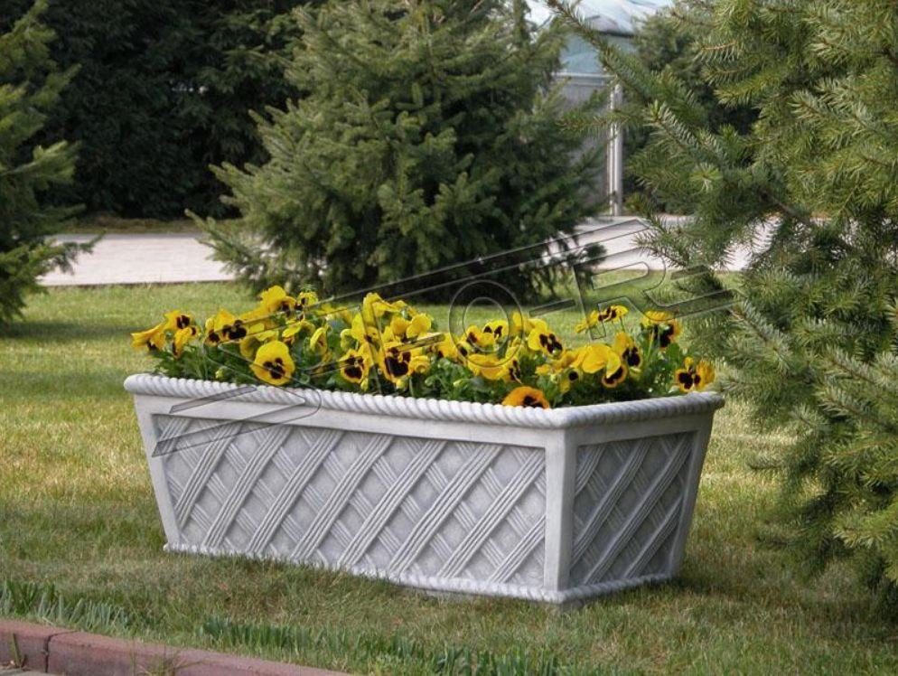 JVmoebel Skulptur Blumentöpfe Kasten Topf Töpfe XXL Beton Garten Terrasse