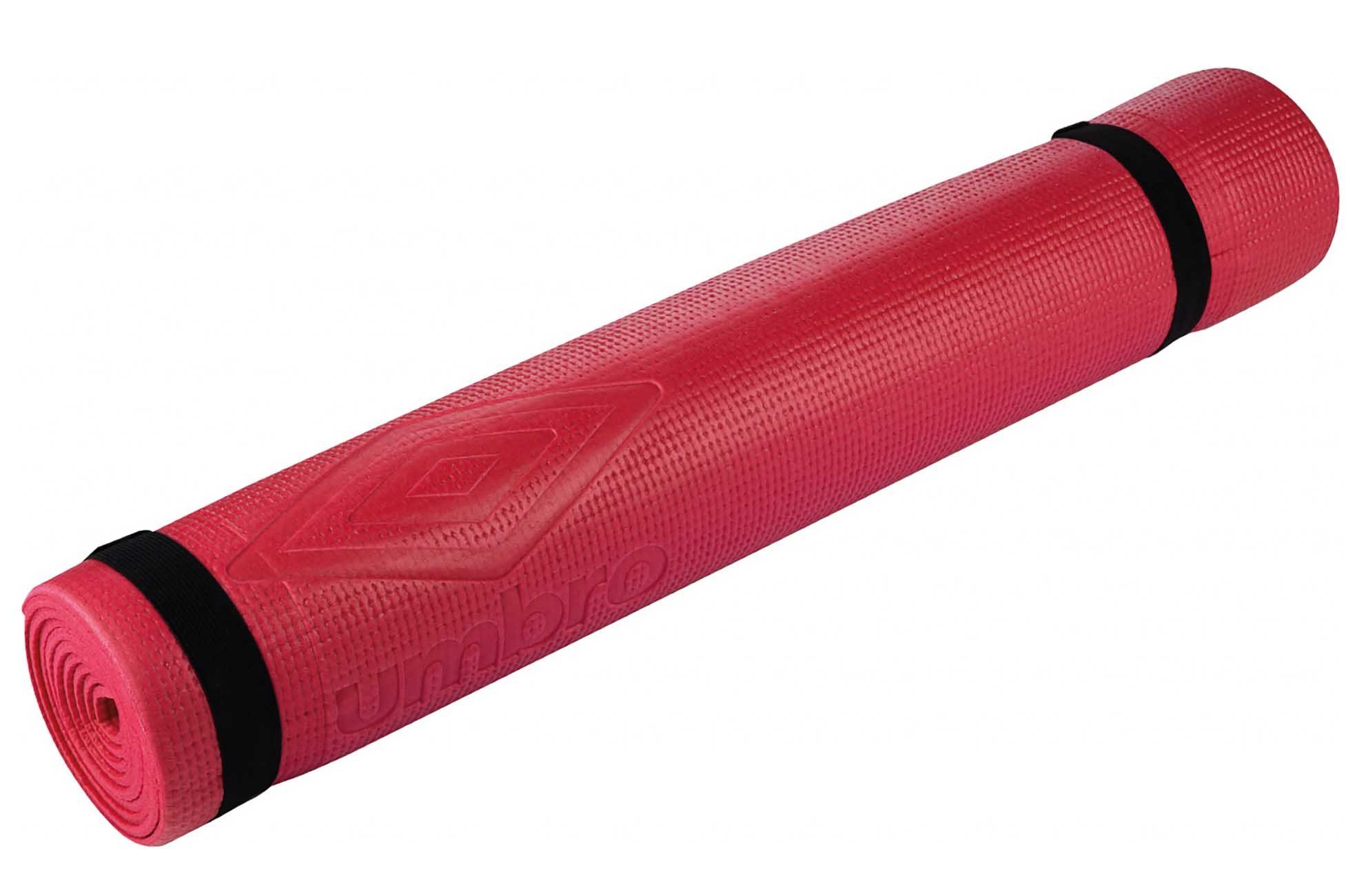 Umbro Yogamatte Fitnessmatte (Sportmatte aufrollbar mit abnehmbarem Tragegurt), Yogamatte rot