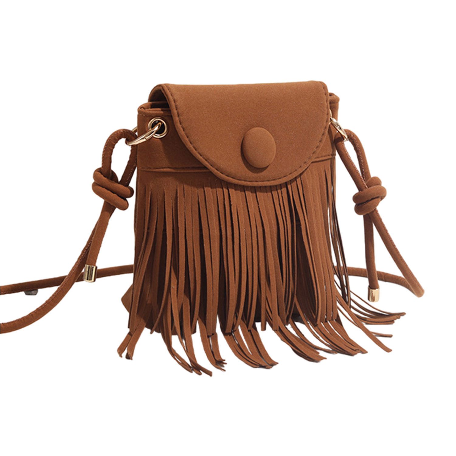 Fransentasche Damen Boho Schultertasche,Handytasche, kleine Quaste Crossbody