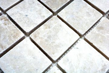 Mosani Bodenfliese Marmor Mosaik Fliese Naturstein elfenbein creme hellbeige