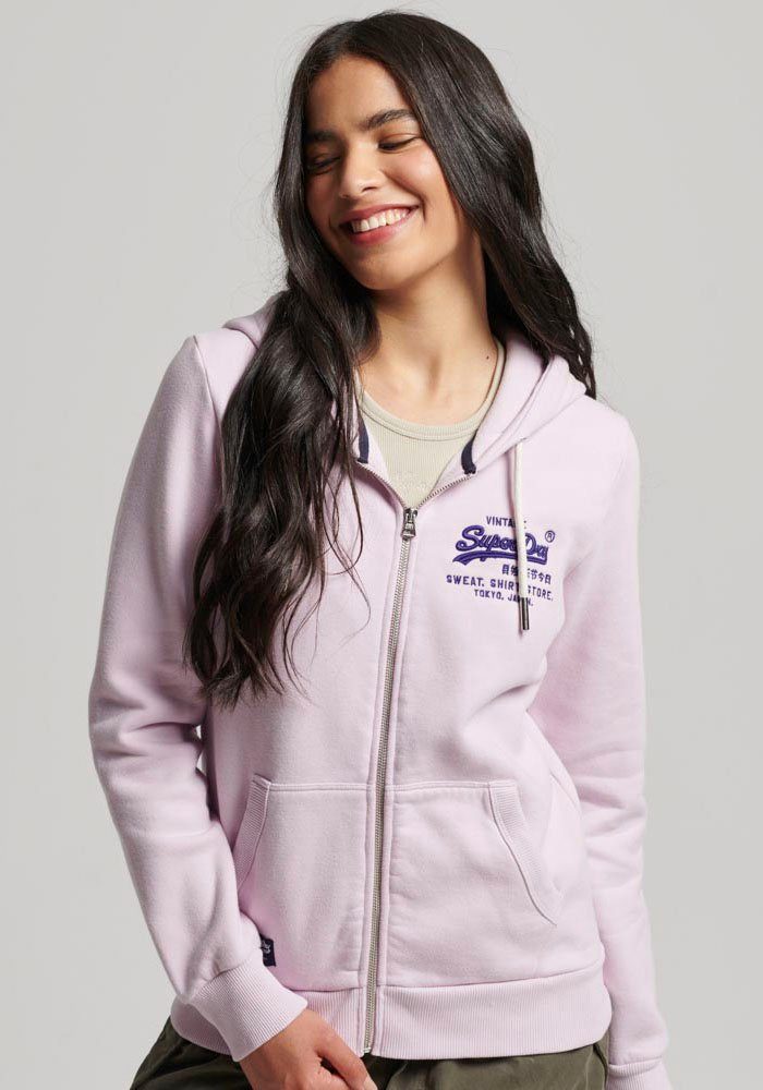 Superdry Kapuzensweatjacke NEON VL ZIPHOOD Pastel Pink Snowy | Zip Hoodies