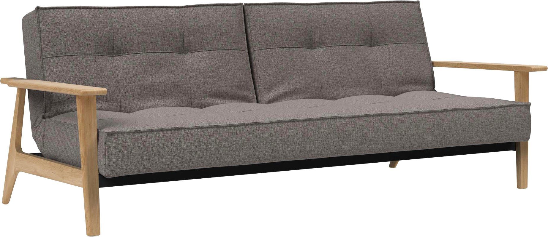 INNOVATION LIVING ™ Schlafsofa Splitback Frej, Dauerschlafsofa, bequem mit Federkernunterfederung, mit stabilen Armlehnen, in skandinavischem Design