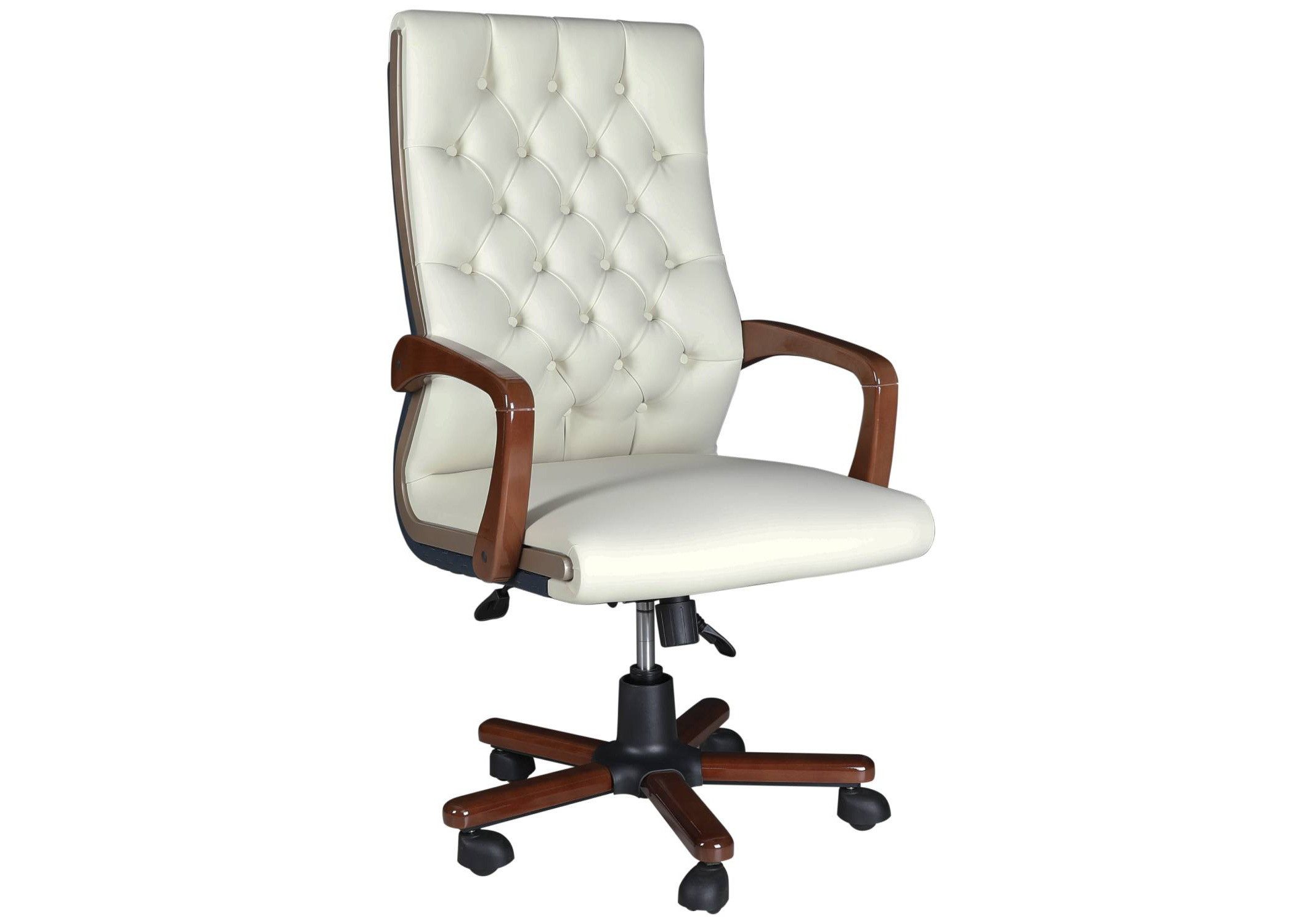 JVmoebel Bürostuhl Weißer ergonomischer Bürostuhl aus Holz und Textil mit modernem Design, Made in Europa
