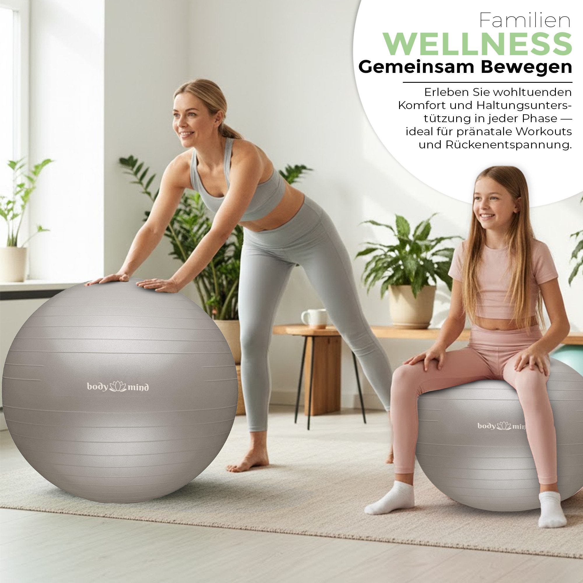 Body & Mind Gymnastikball Gymnastik & Fitnessball für Yoga,Pilates inkl.Pumpe