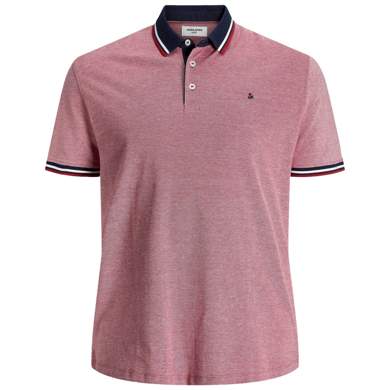 Jack & Jones Poloshirt Jack & Jones Poloshirt Übergröße rot melange günstig online kaufen