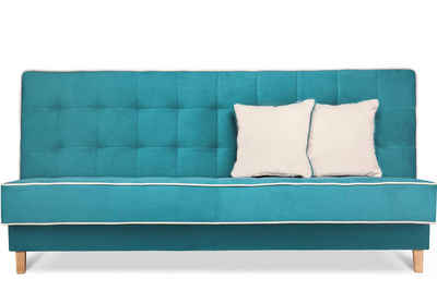 Konsimo Schlafsofa DOZER Sofa 3 Personen, ausziehbare Liegefläche: 197x120cm, Velours, mit Wellenunterfederung