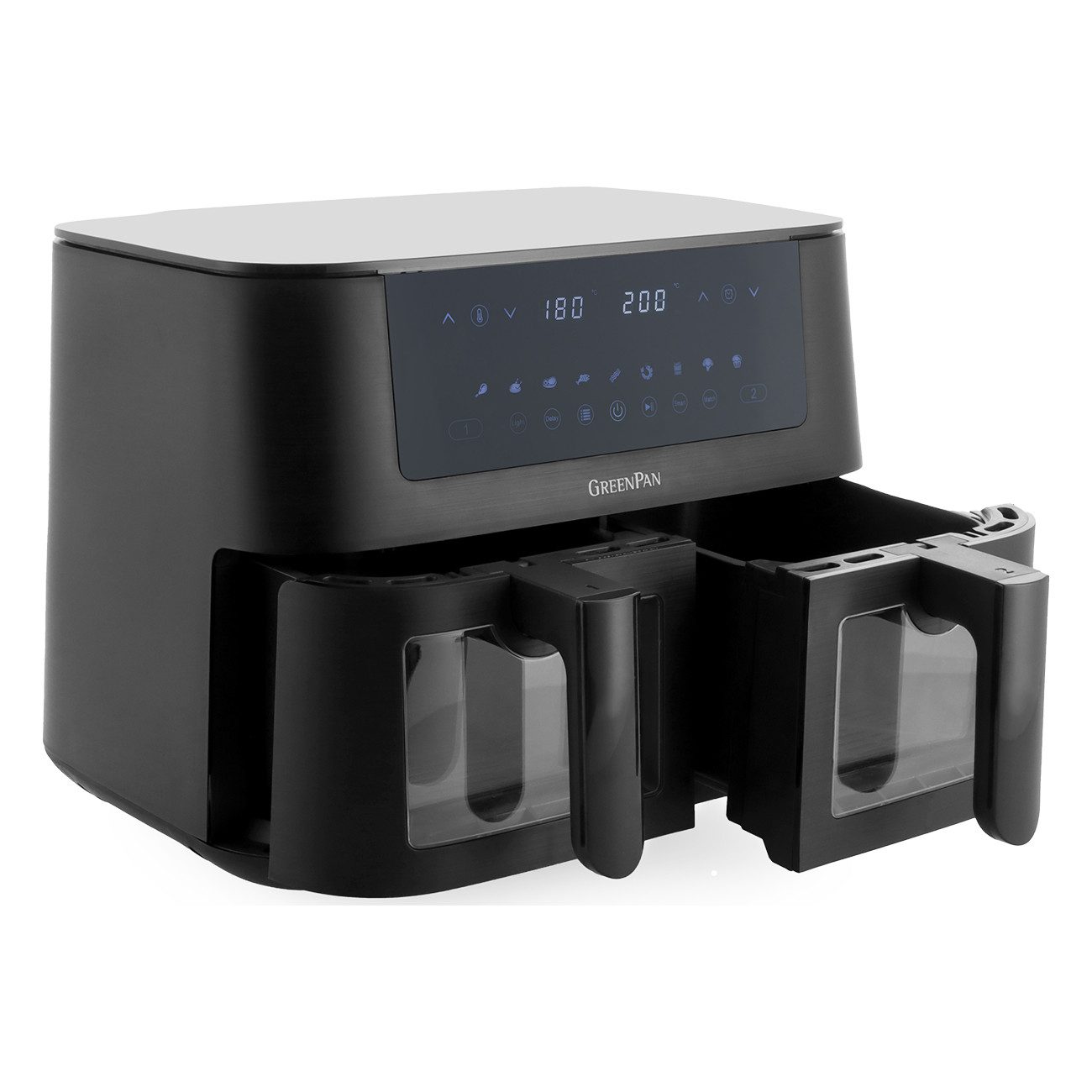 GREENPAN Fritteuse, 3000 W, 3000 W Sync-Air-Technologie LED-Touch 9 Funktionen PFAS-frei