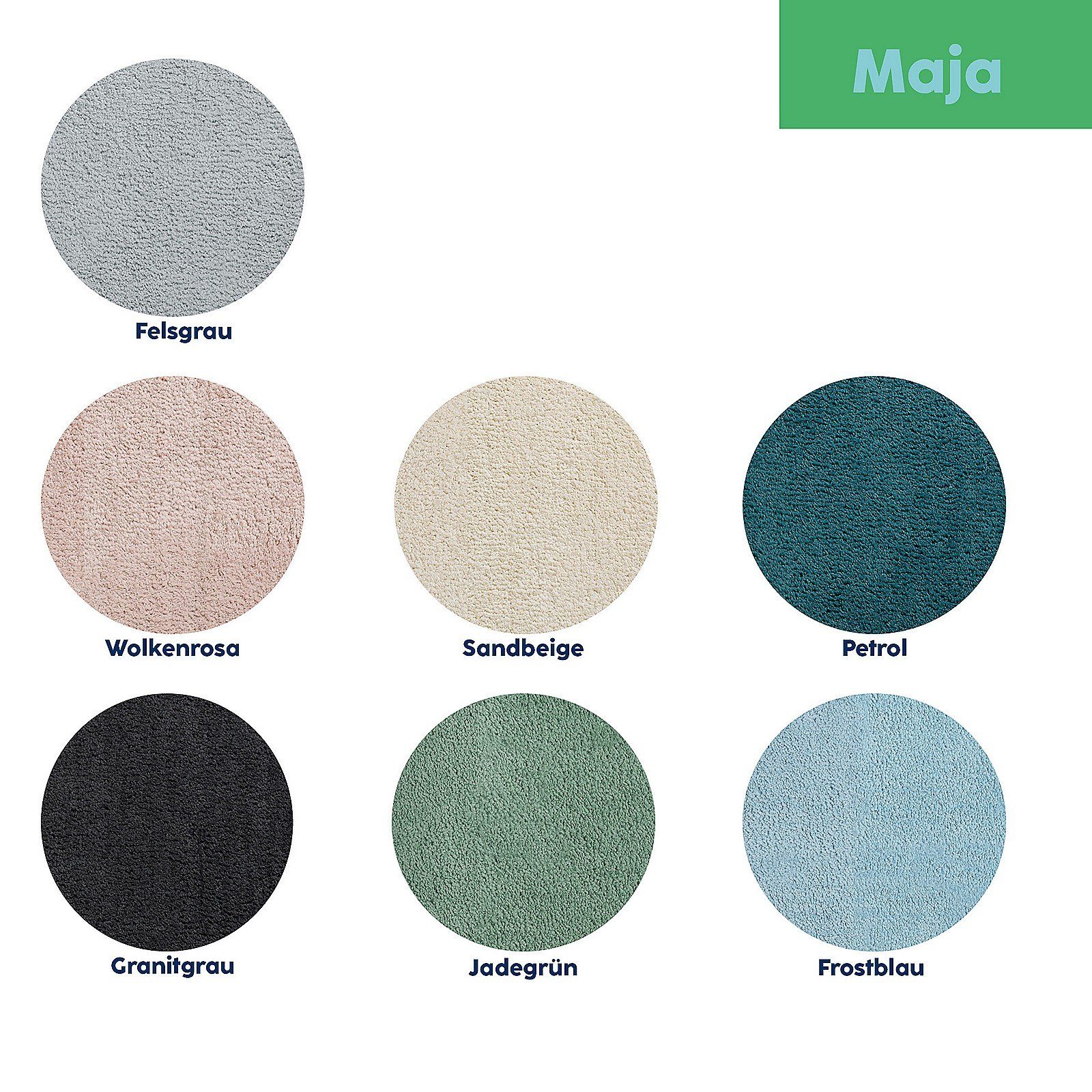 kela Badematte Maja, Höhe 15 mm, 100%Polyester, rutschhemmend, bei 30°C waschbar, für Fußbodenheizung geeignet