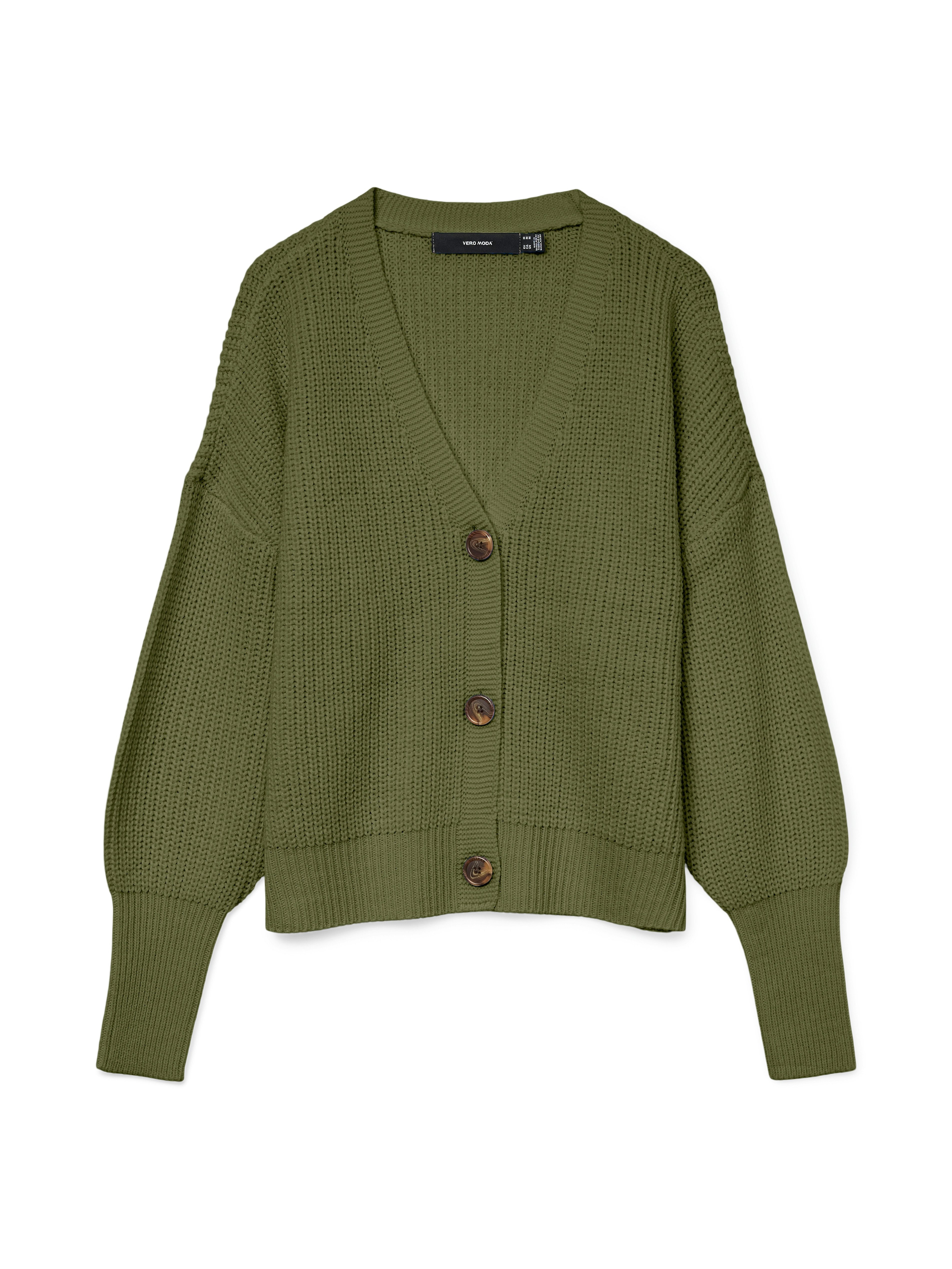 Vero Moda Strickjacke VMLEA LS V-NECK CUFF CARDIGAN NOOS Kunstfaser, regular fit
