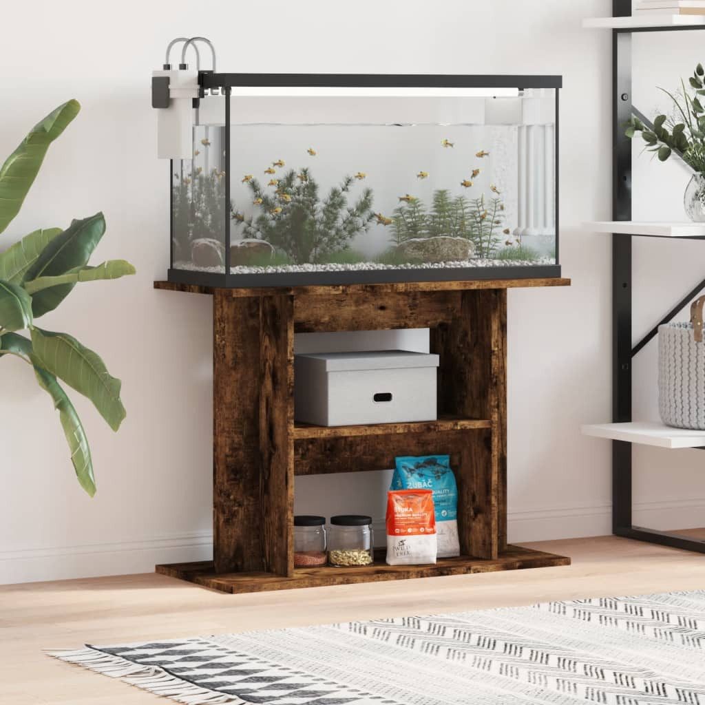 vidaXL Aquariumunterschrank 80 x 35 x 60 cm Aquariumständer Räuchereiche 80x35x60 cm Spanplatte Aq