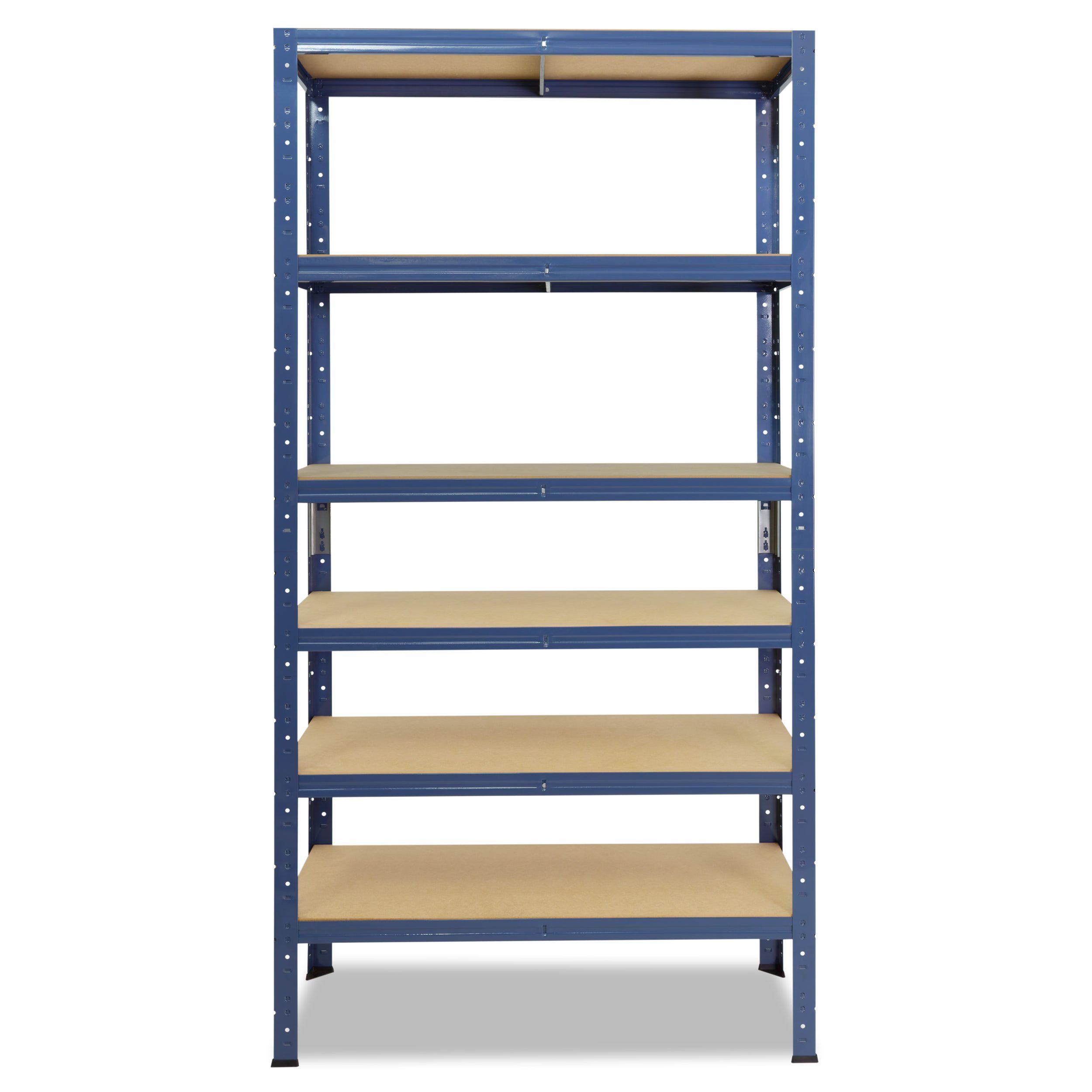 blau, Böden, Lagerregal, shelfplaza oder mit Werkstattregal Schwerlastregal HOME, als 6 Metallregal Tragkraft Steckregal Metall Garagenregal, mit 145kg Kellerregal, 200x120x40cm