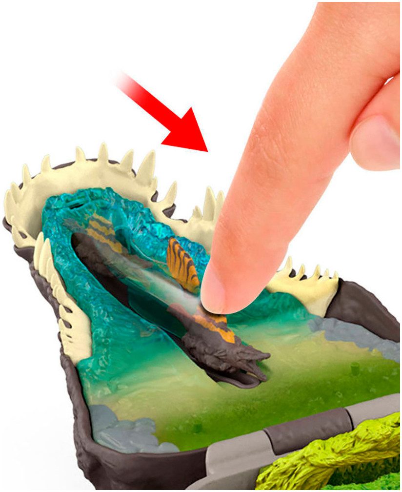 Mattel® Spielfigur Jurassic World, Rebirth, Micro Compact Spinosaurus, mit interaktiven Funktionen