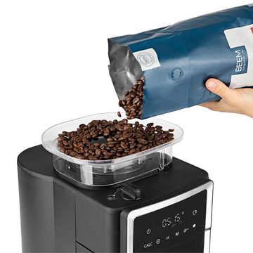BEEM Filterkaffeemaschine FRESH-AROMA-PERFECT III Mahlwerk Glas, Permanentfilter, 10 Tassen geeignet für Kaffeepulver und ganze Bohnen