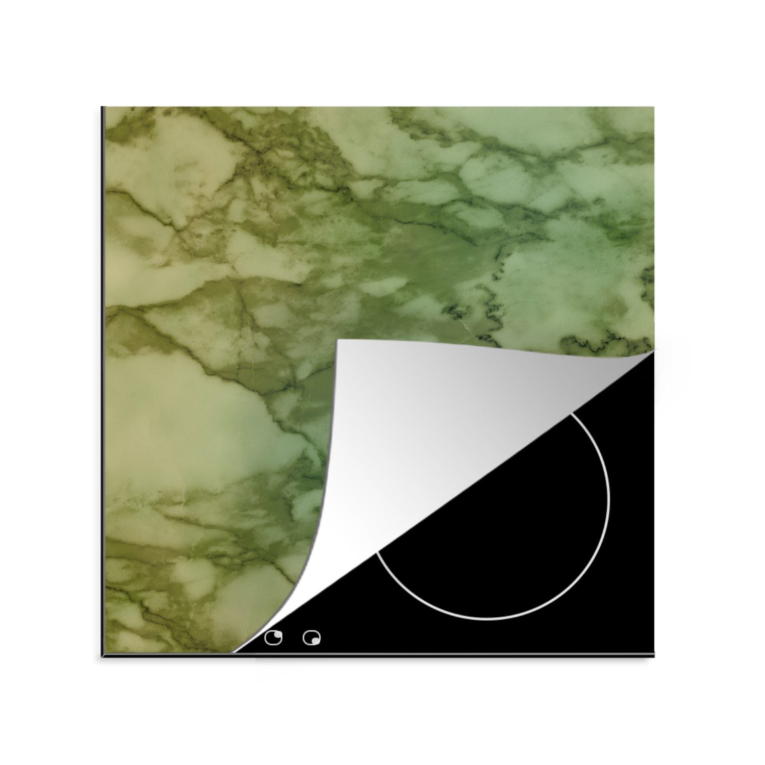 Ceranfeldabdeckung, tlg), küche Limette Arbeitsplatte Grün, - Marmor - Vinyl, MuchoWow cm, (1 78x78 für Herdblende-/Abdeckplatte