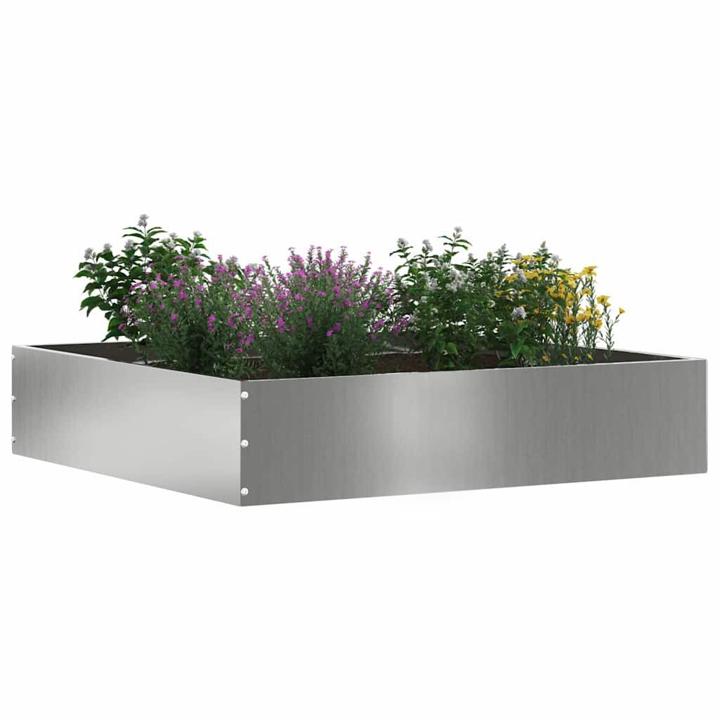 vidaXL Beetumrandung Raseneinfassung Silber 60 x 60 x 13 cm Verzinkter Stahl