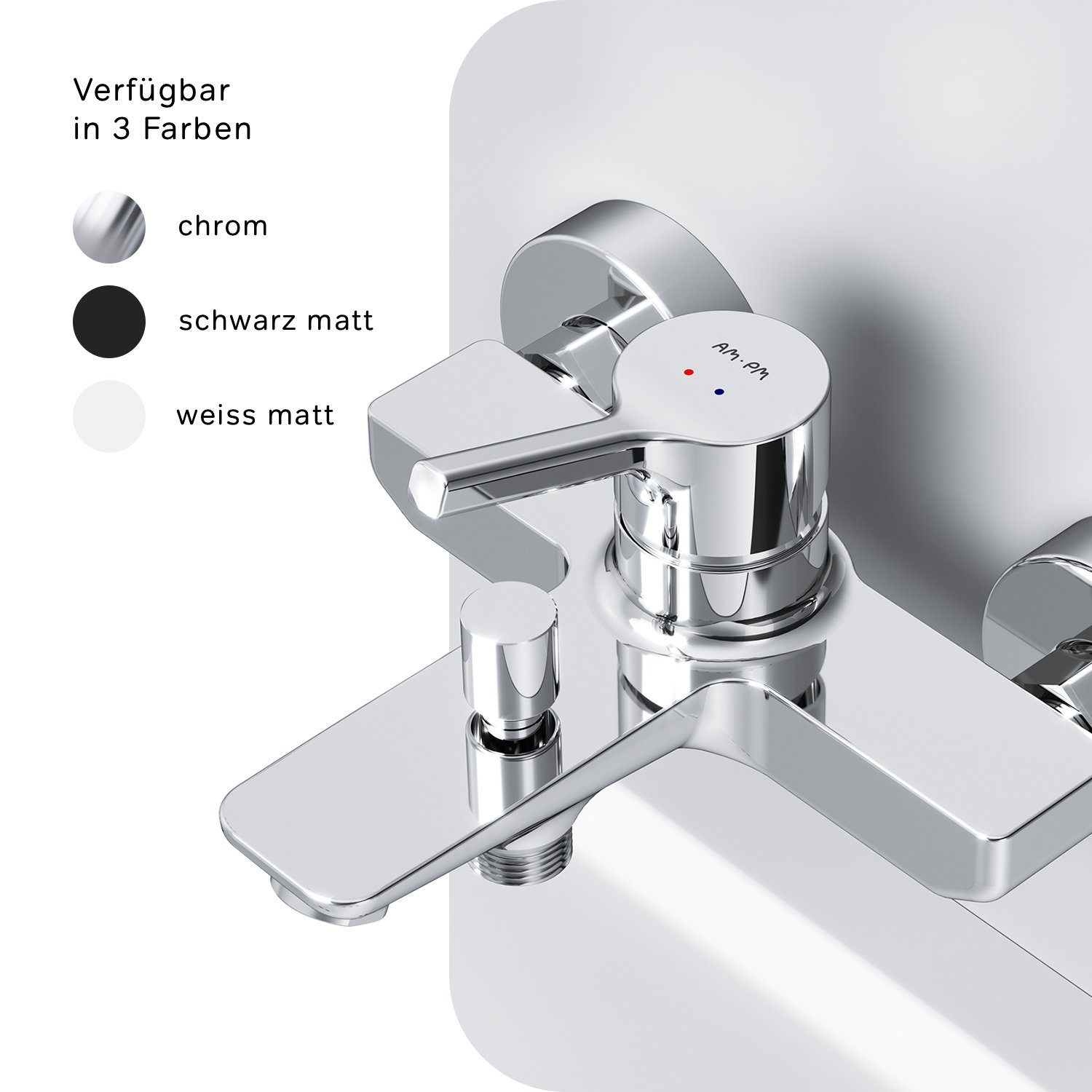 S Keramikkartusche X-Joy 35mm, Badewannenarmatur Armatur, Wasserhahn Bad Mischbatterie chrom Wannenarmatur (Mischbatterie) Bad AM.PM Wasserhahn Badewanne,